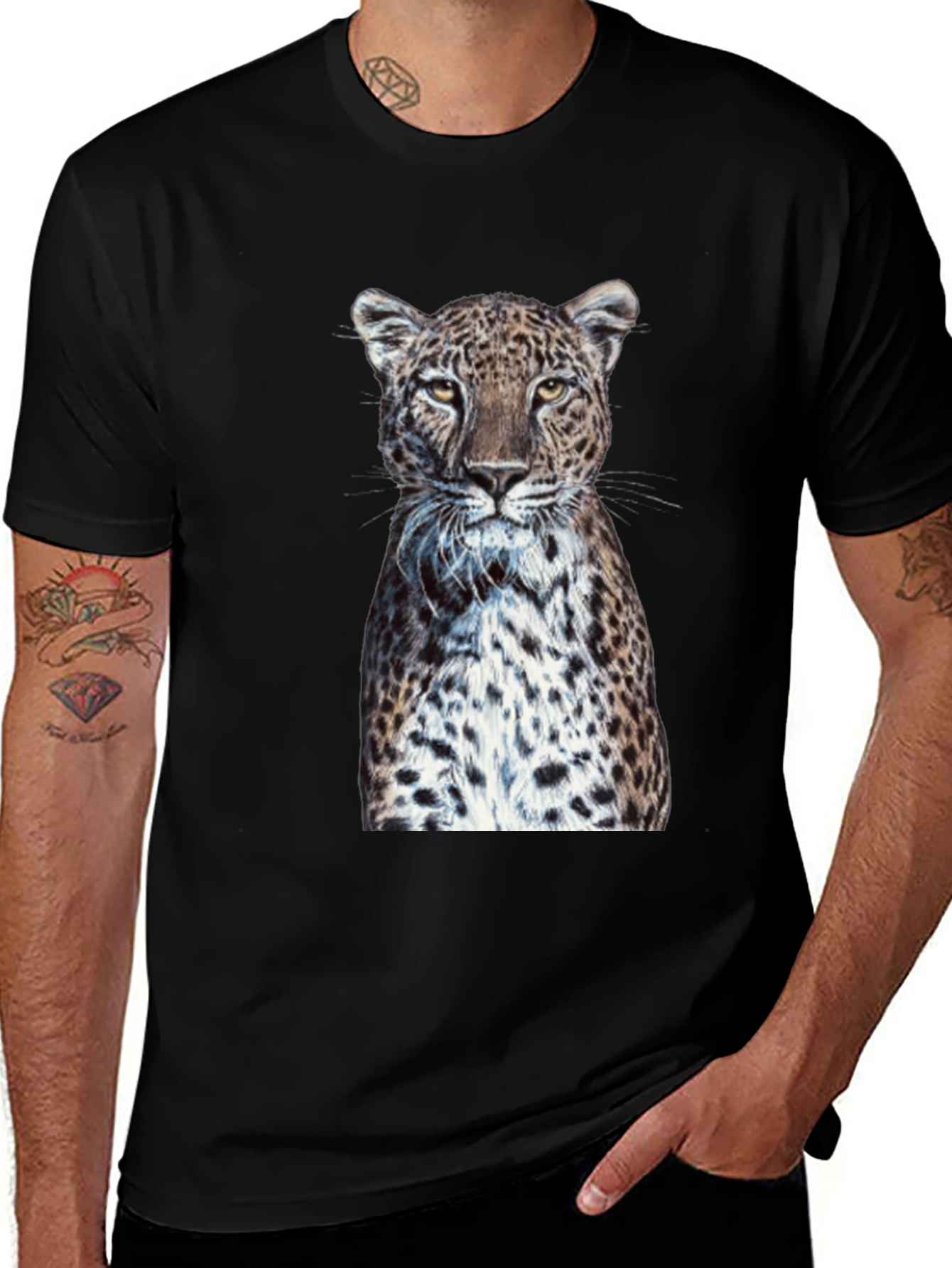 Variant 17 of Leopard Print Crew Neck T-Shirt