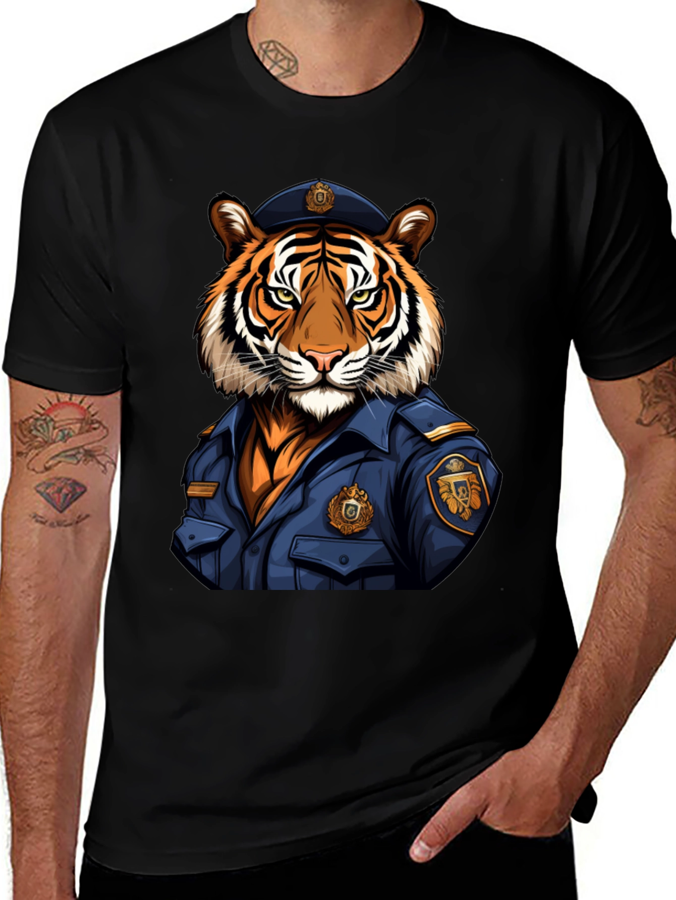 Variant 14 of Tiger Police Officer T-Shirt - Stylish Graphic Tee