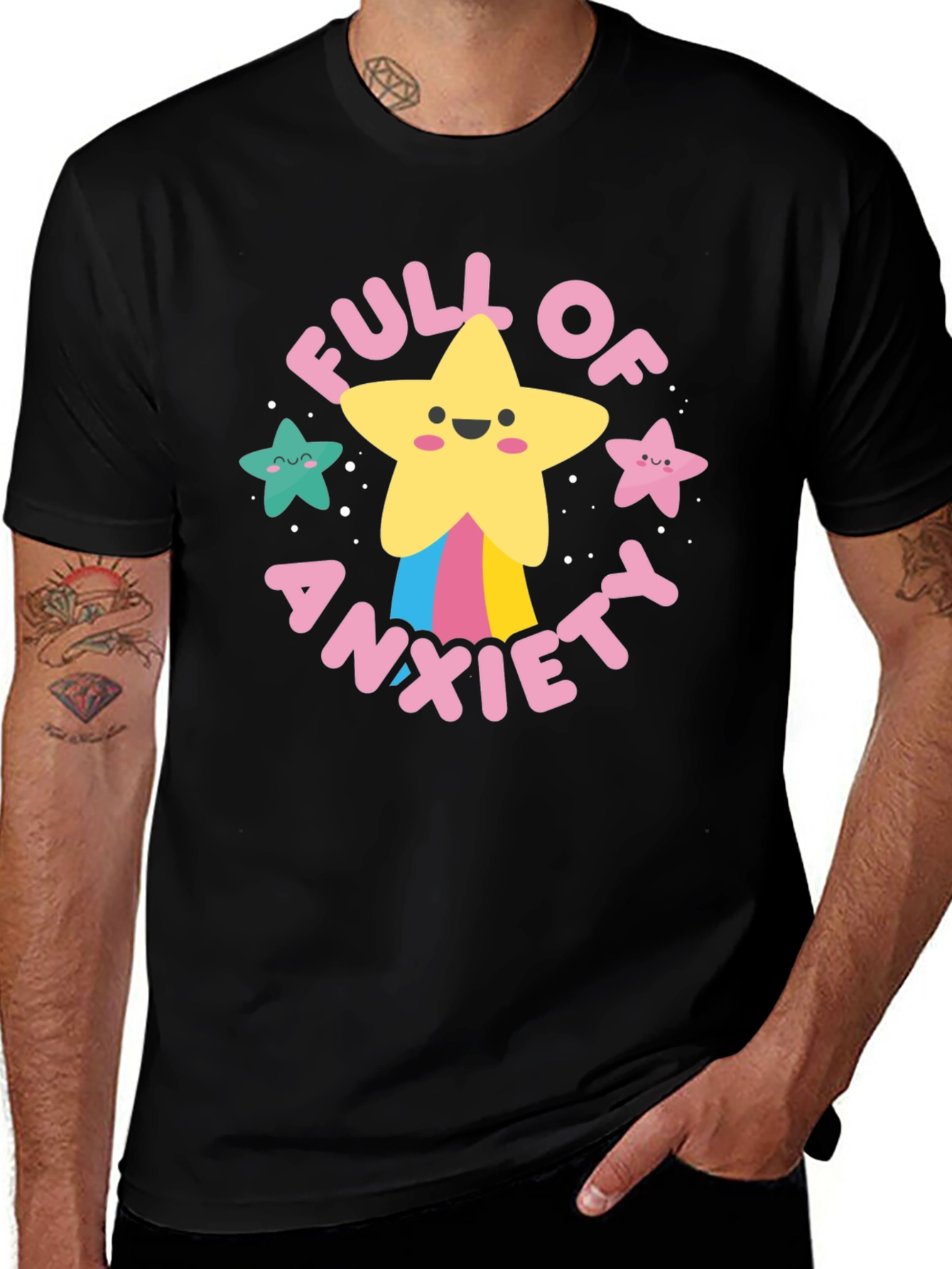Variant 25 of Full of Anxiety Star Graphic Tee - Unisex Soft Cotton T-Shirt