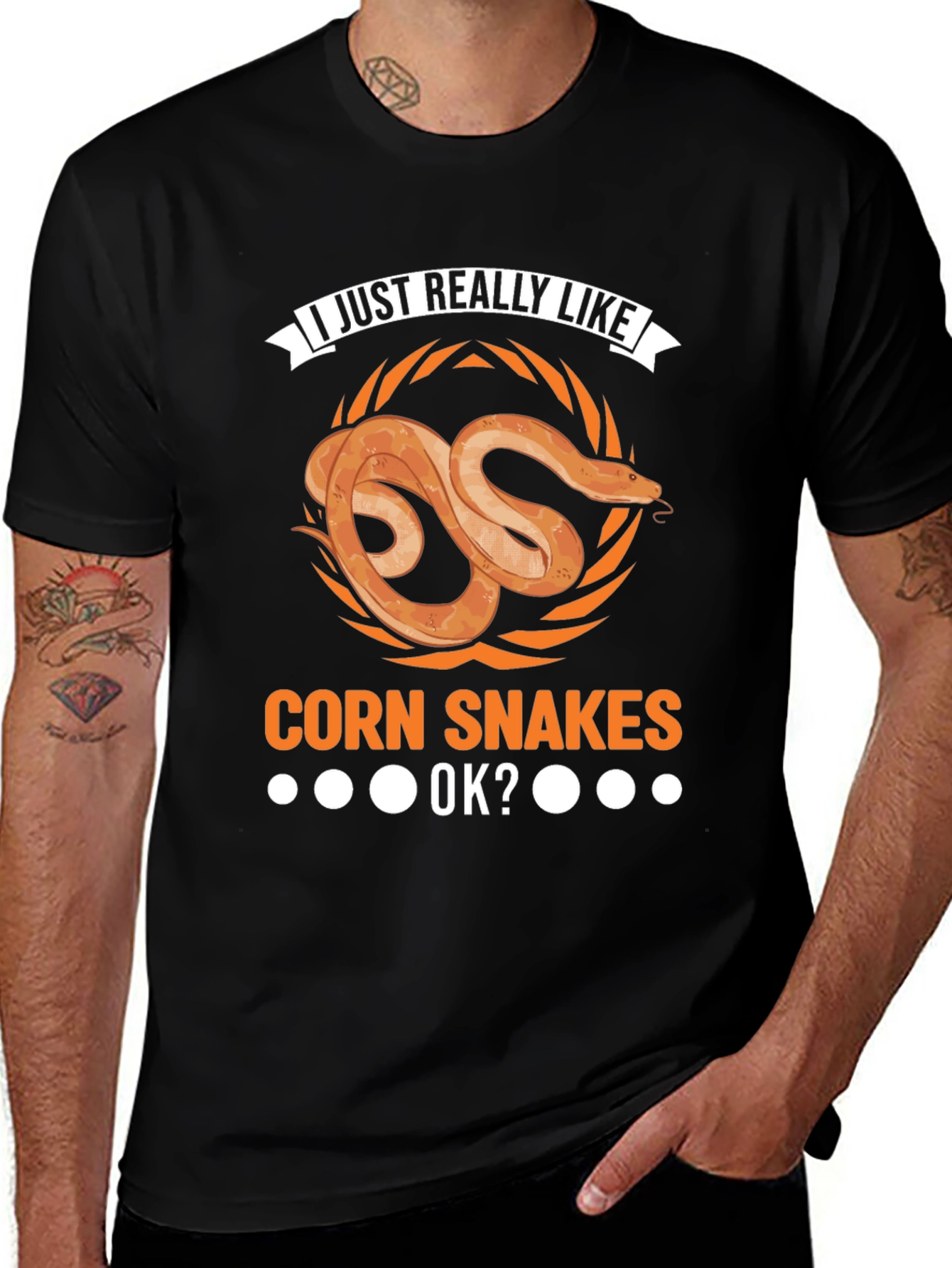 Black Corn Snake Lover T-Shirt - I Just Really Like Corn Snakes OK? main image