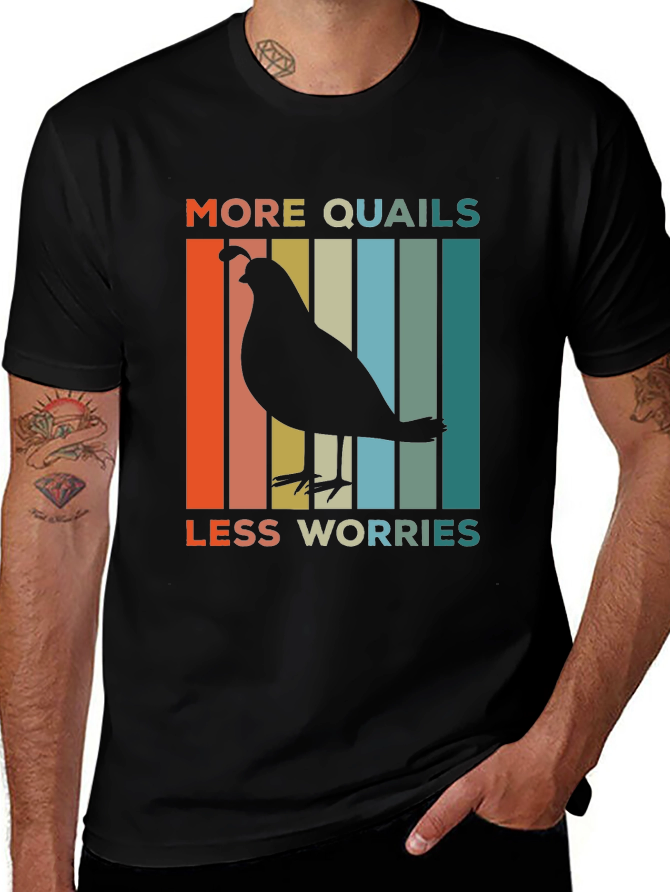 Variant 18 of More Quails, Less Worries Graphic Tee