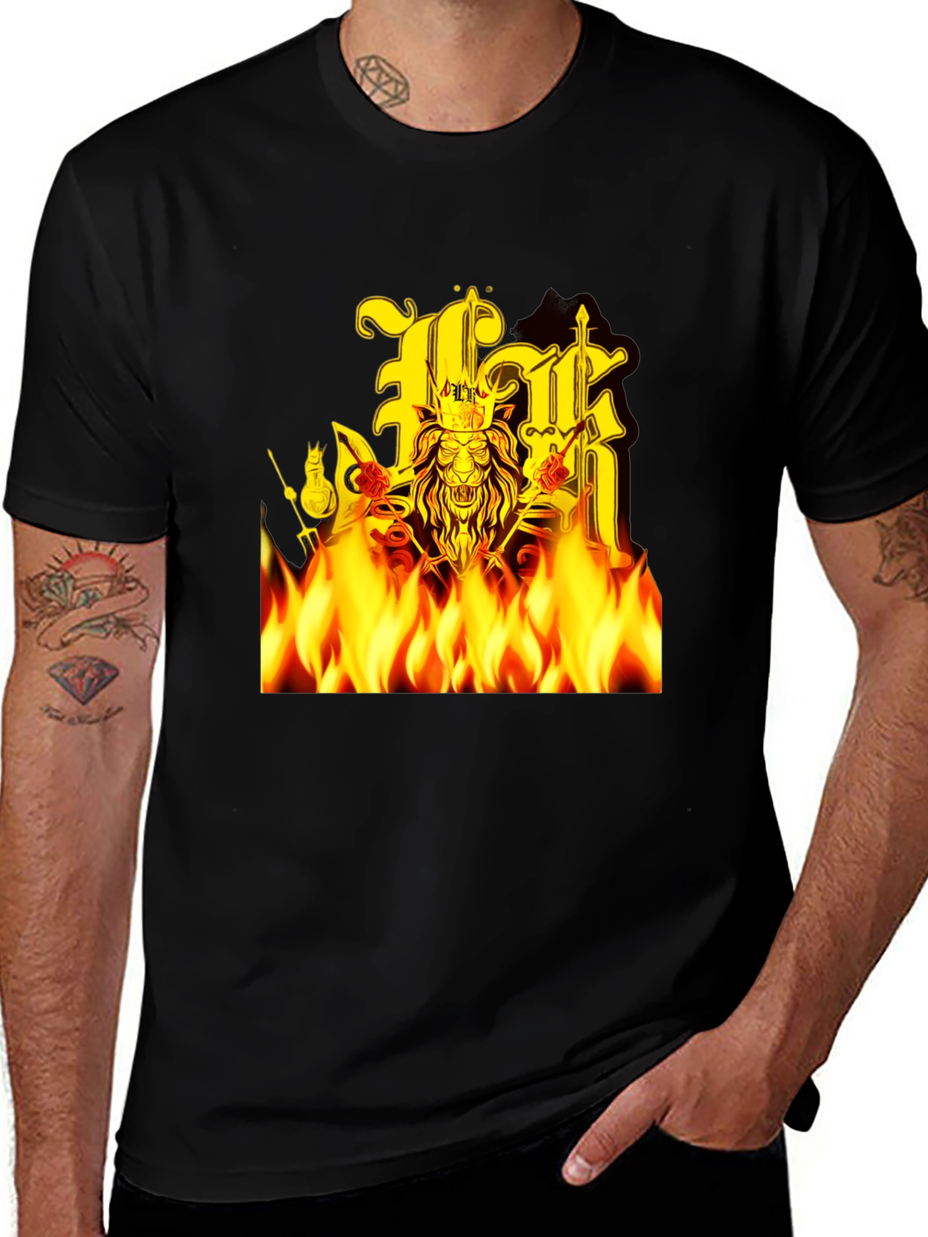 Variant 18 of King Lion Flames T-Shirt - Bold Graphic Tee