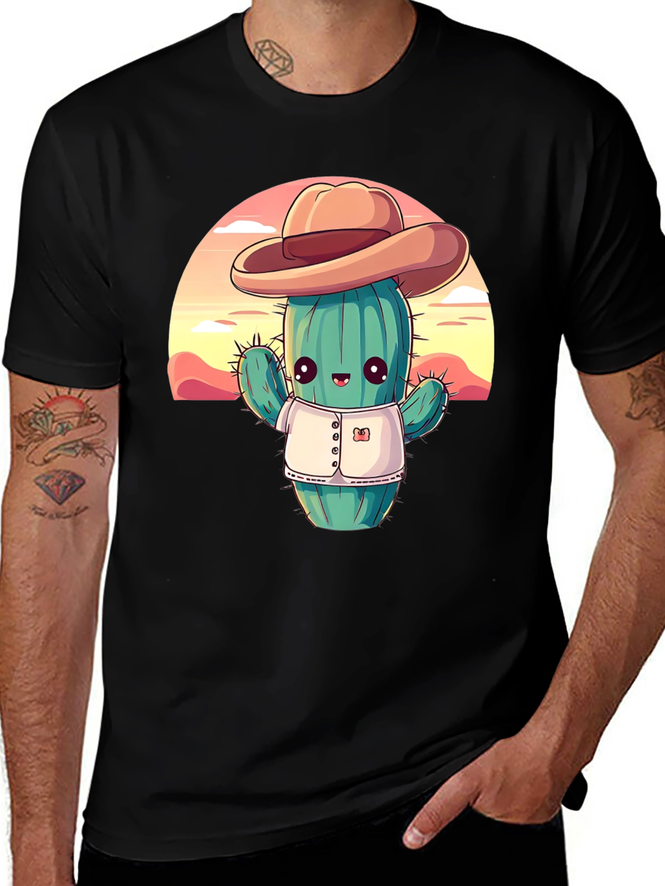 Variant 8 of Cactus Cowboy Graphic T-Shirt - Desert Cool!