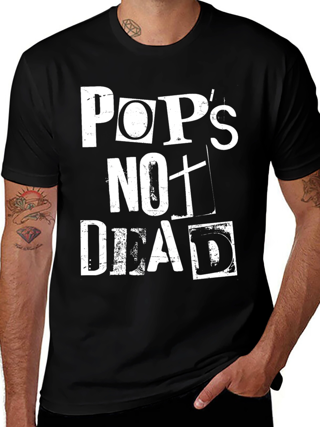 Variant 22 of Pop's Not Dead Black Graphic Tee