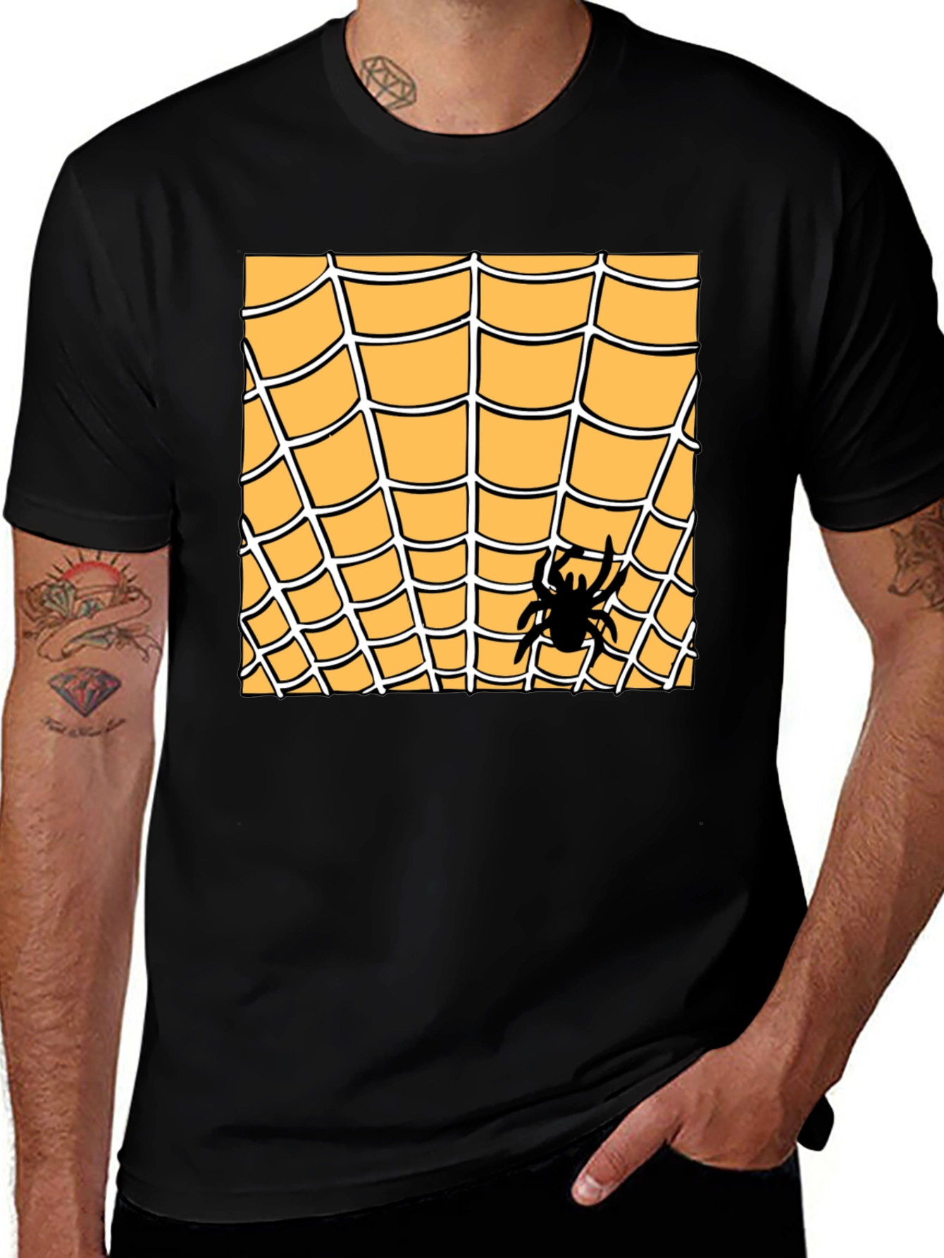 Variant 26 of Spider Web Graphic Tee - Halloween Costume Shirt