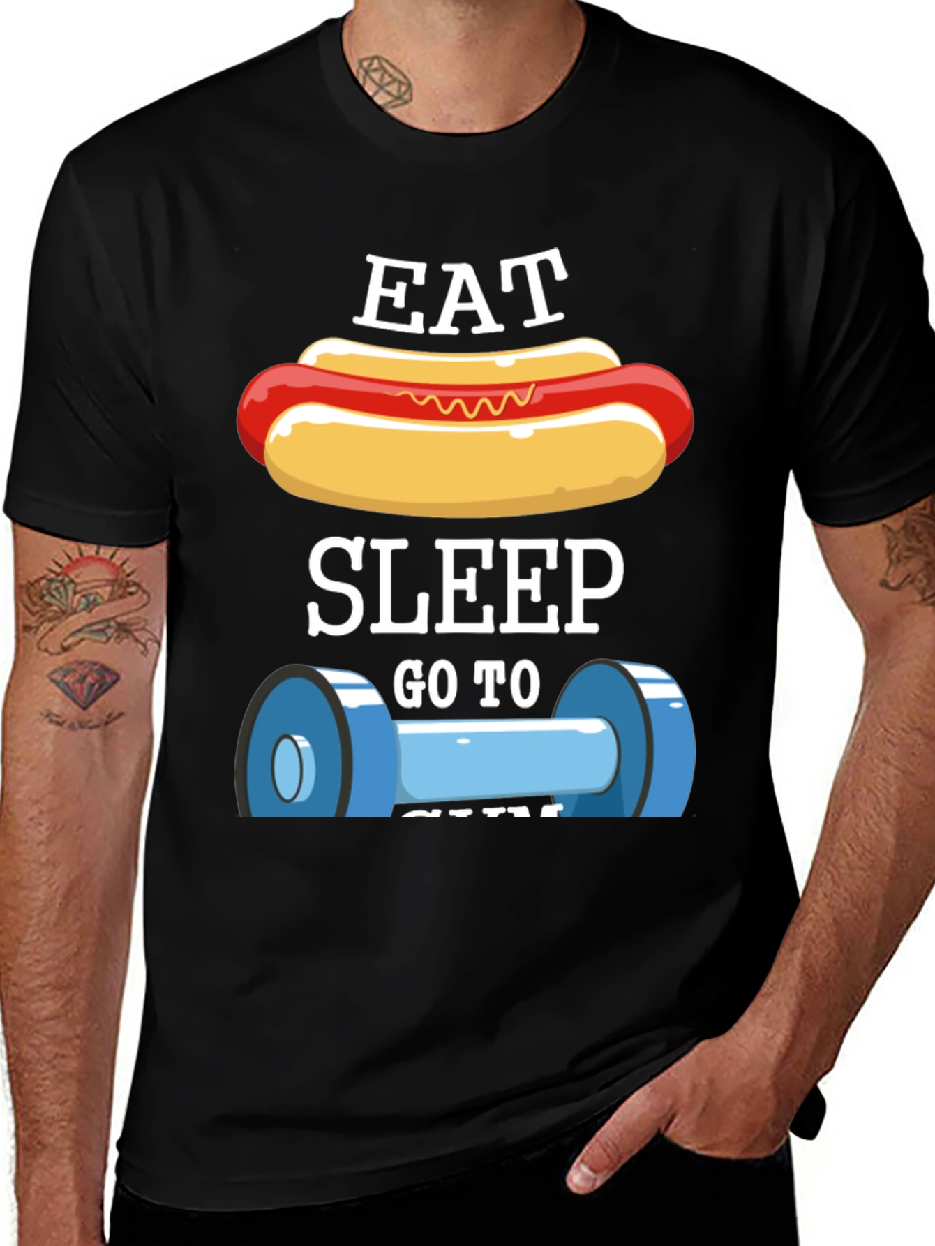 Variant 8 of Eat Sleep Gym T-Shirt - Funny Workout Tee