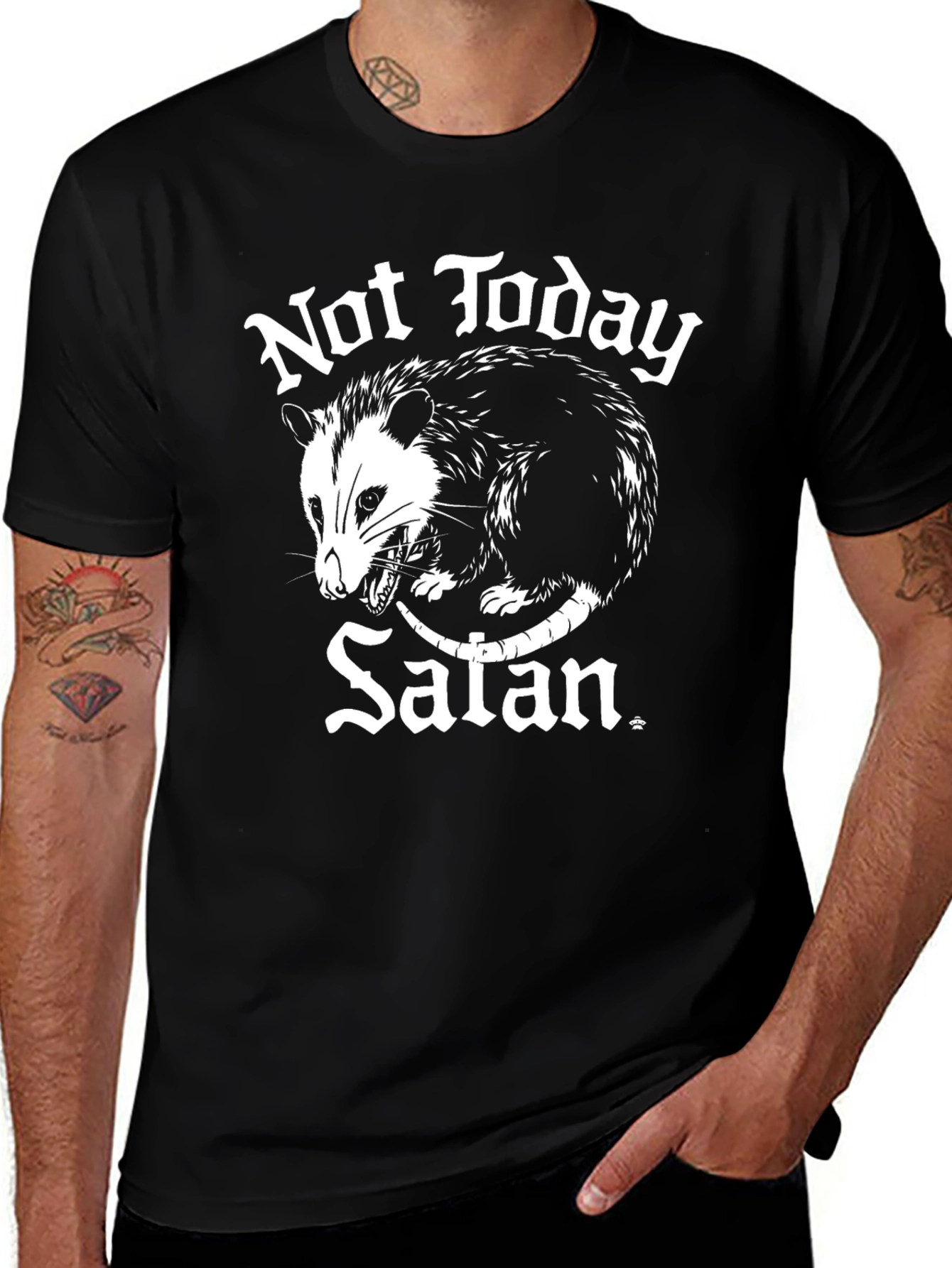 Not Today Satan Opossum Graphic Tee