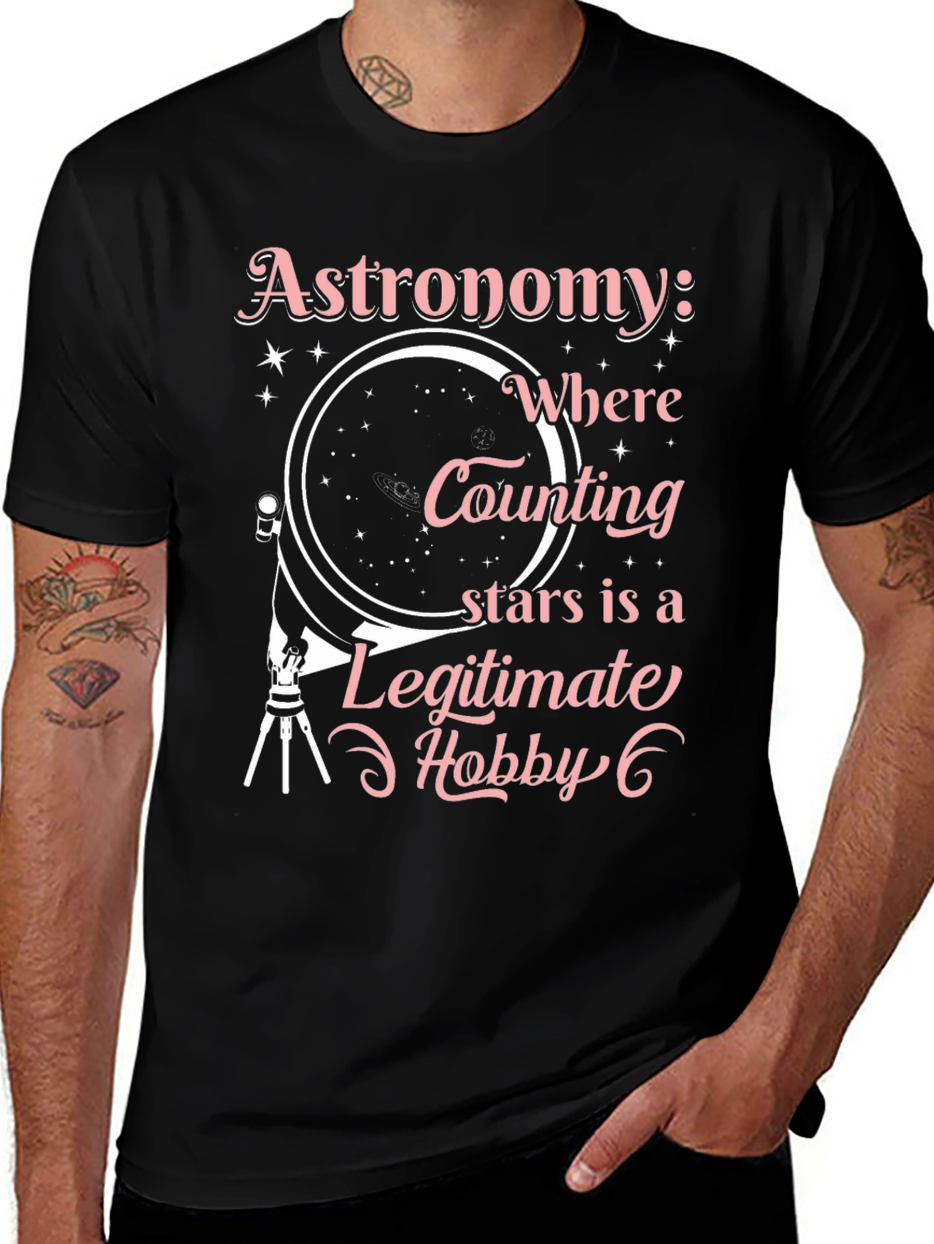 Variant 22 of Astronomy Hobby Black T-Shirt