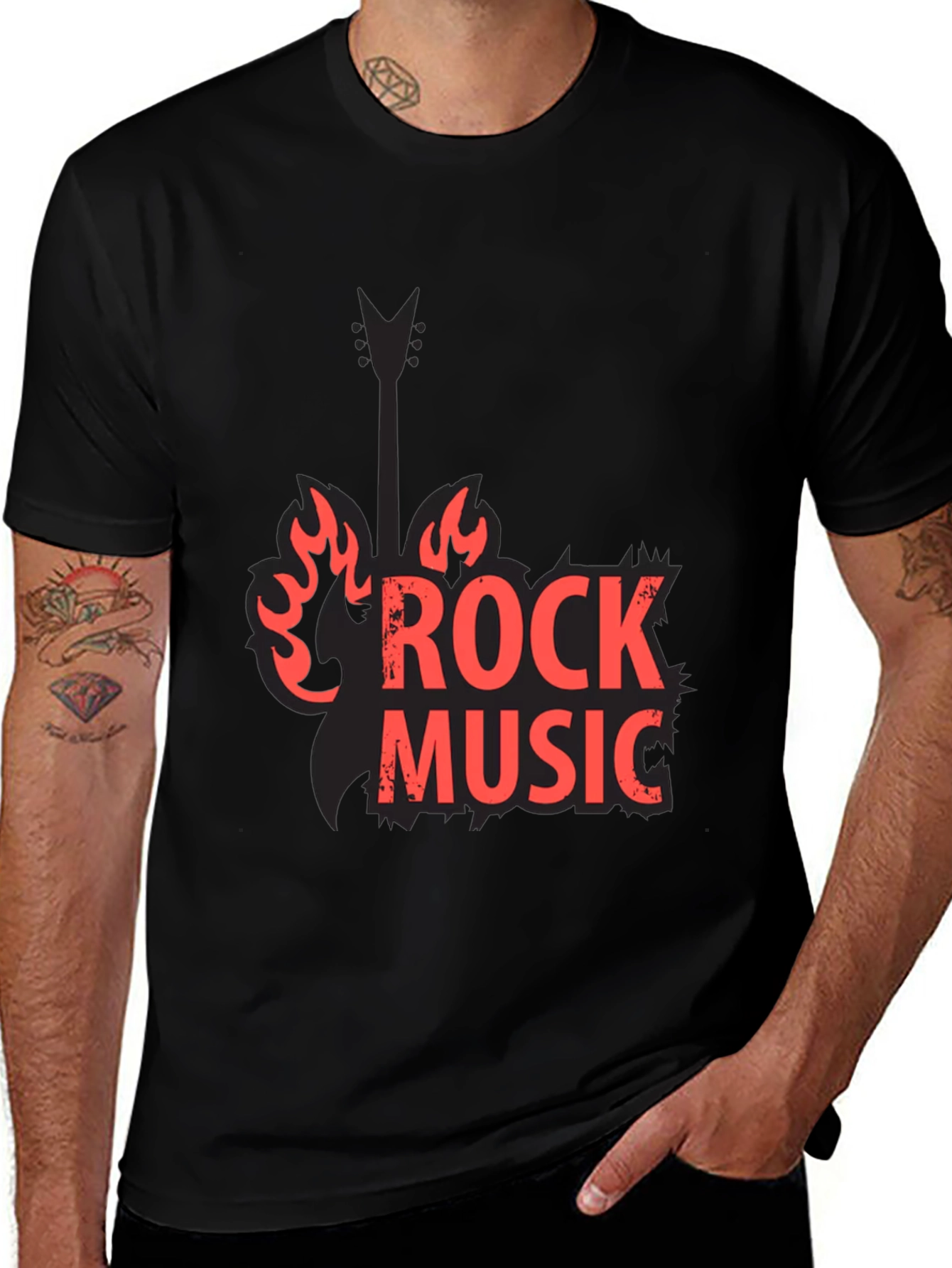Variant 17 of Rock Music Black Graphic Tee