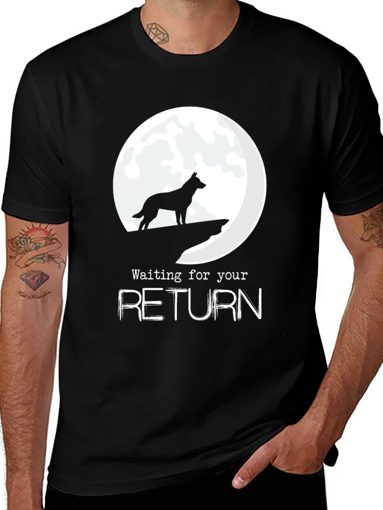 Variant 20 of Waiting for Your Return Black T-Shirt
