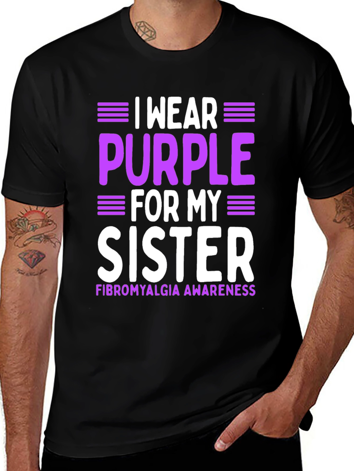 Variant 13 of Purple Fibromyalgia Awareness Sister T-Shirt
