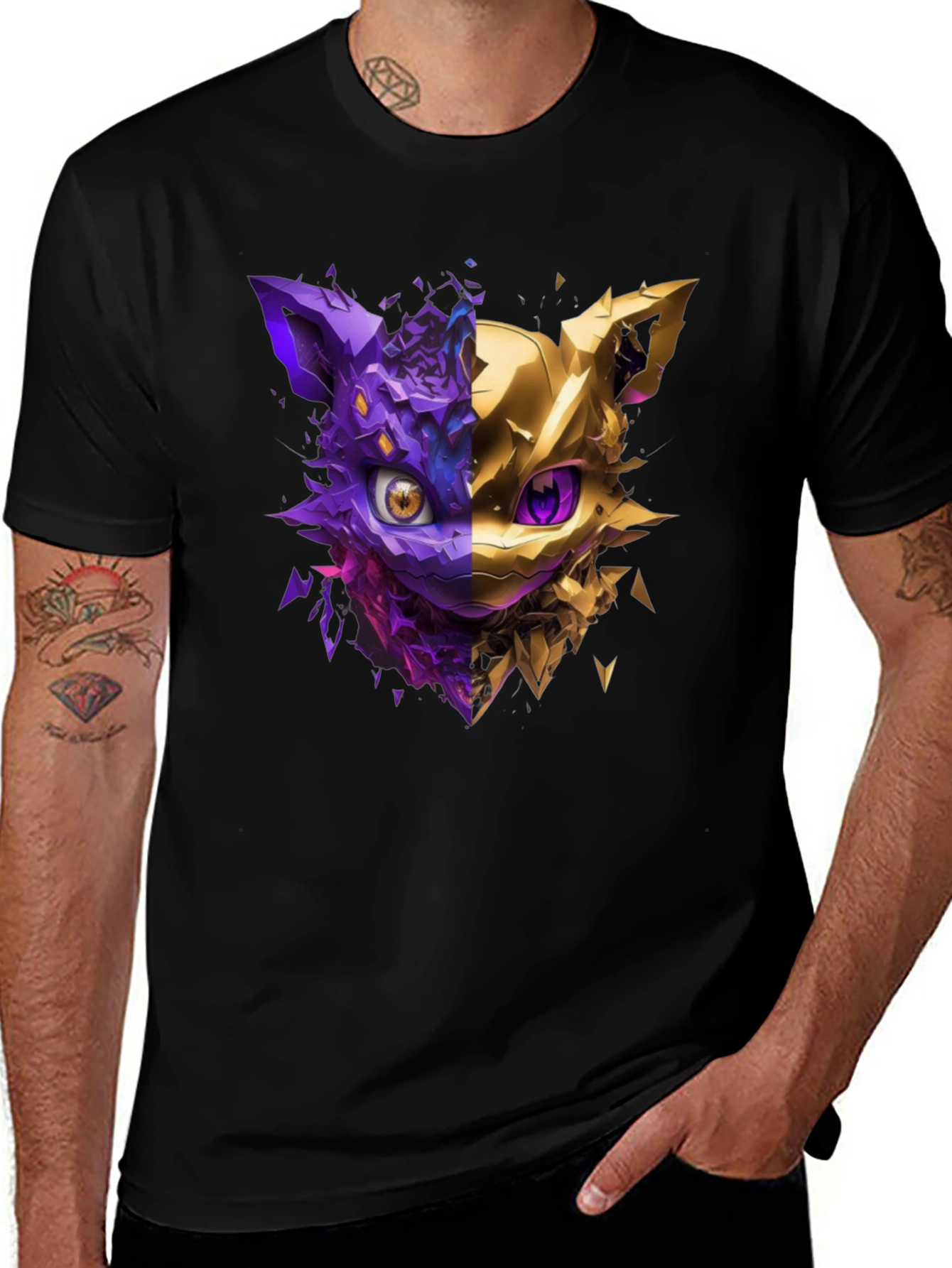 Variant 22 of Abstract Cat Head Graphic Tee