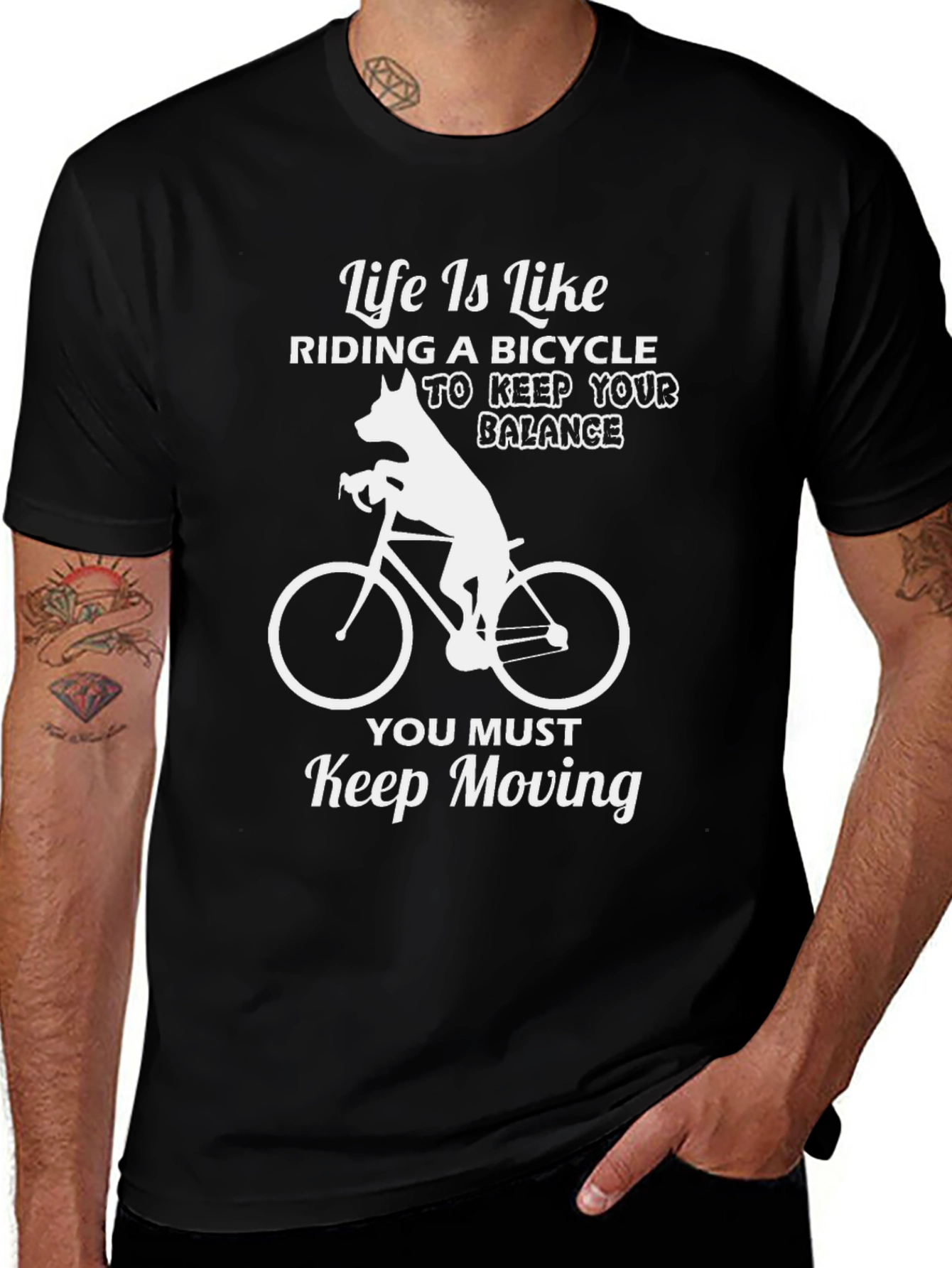 Variant 23 of Life is Like Riding a Bicycle Dog T-Shirt