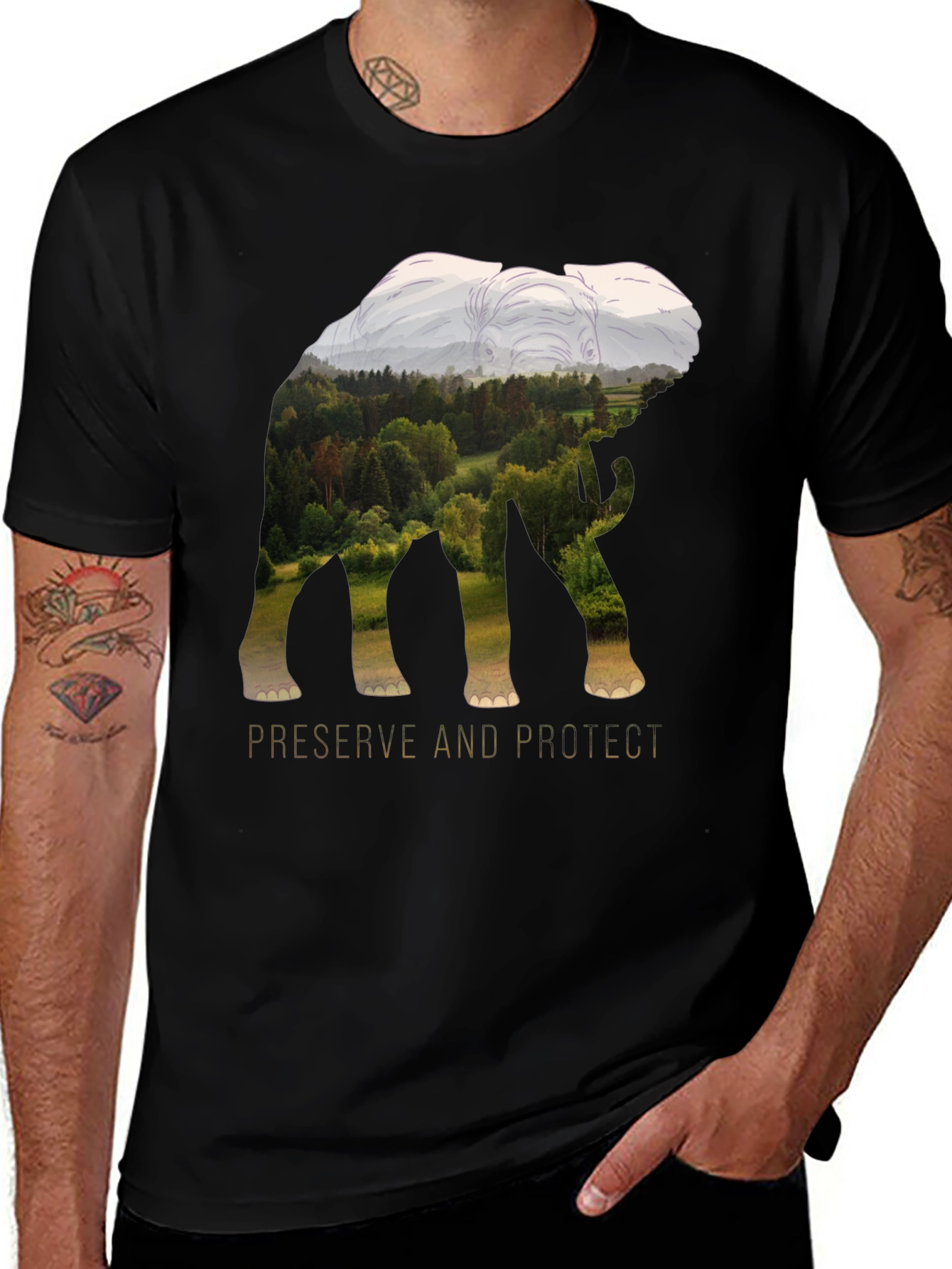 Variant 24 of Elephant Preserve T-Shirt - Protect Wildlife