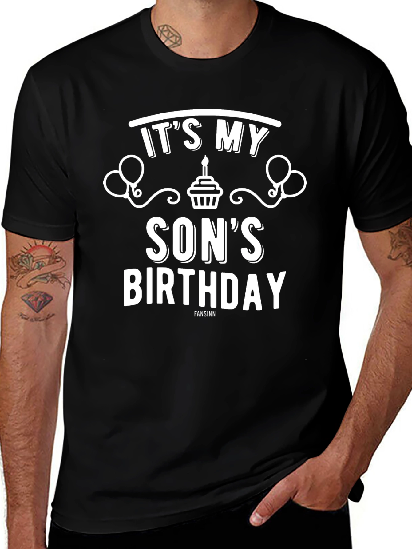 Variant 10 of It's My Son's Birthday T-Shirt - Black Graphic Tee