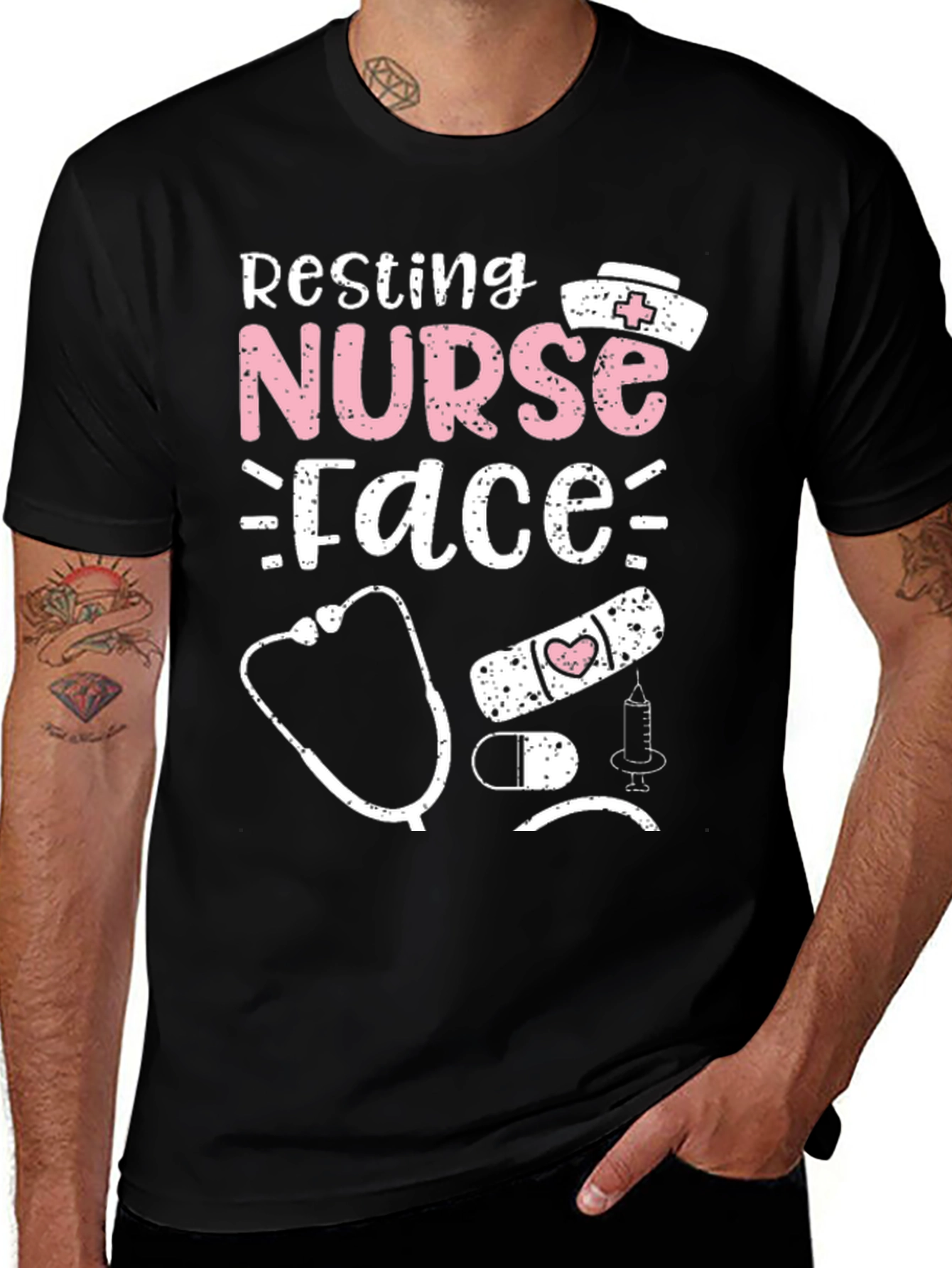 Variant 7 of Resting Nurse Face Graphic T-Shirt