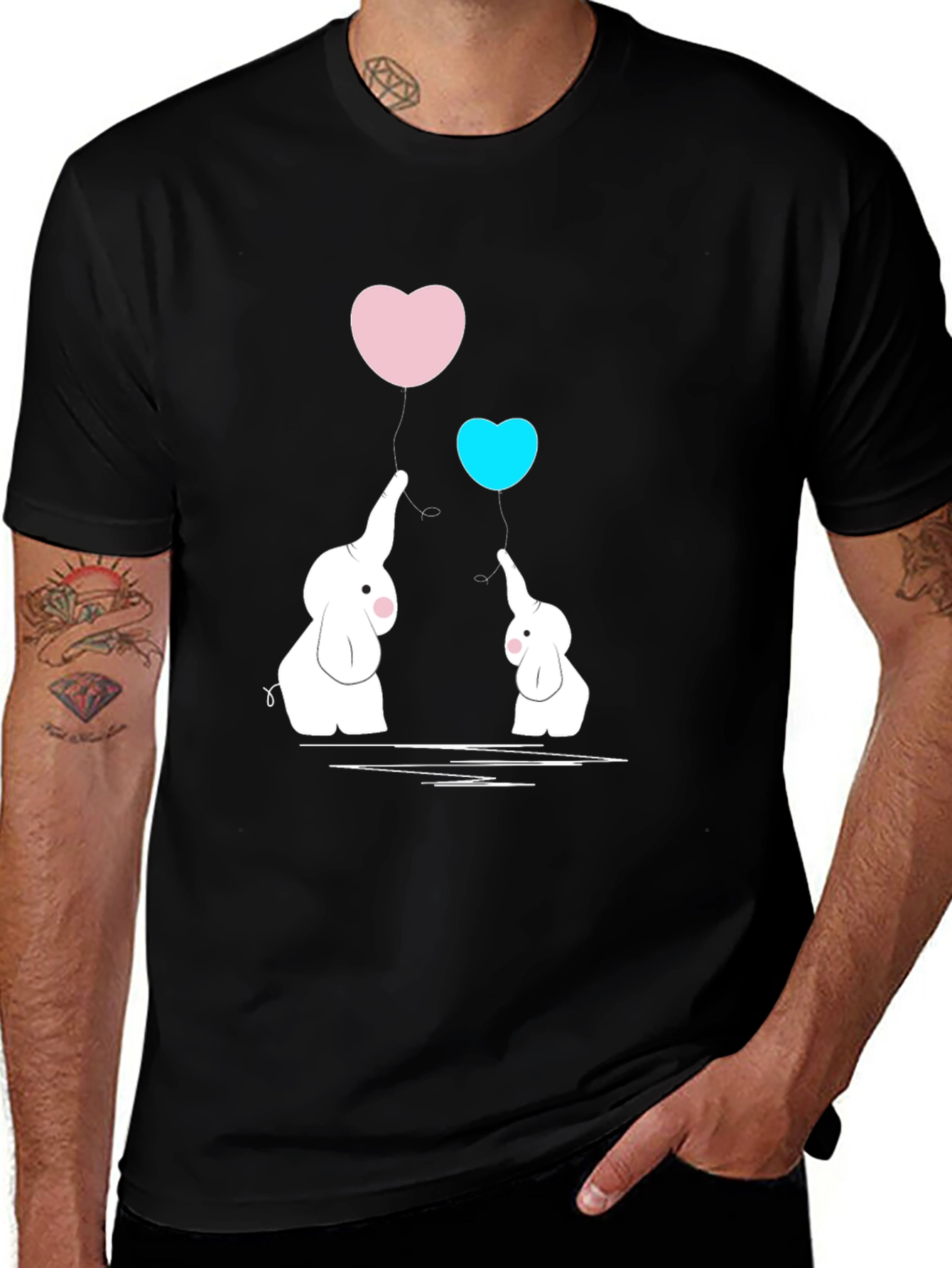Variant 27 of Elephant Heart Balloons Graphic Tee