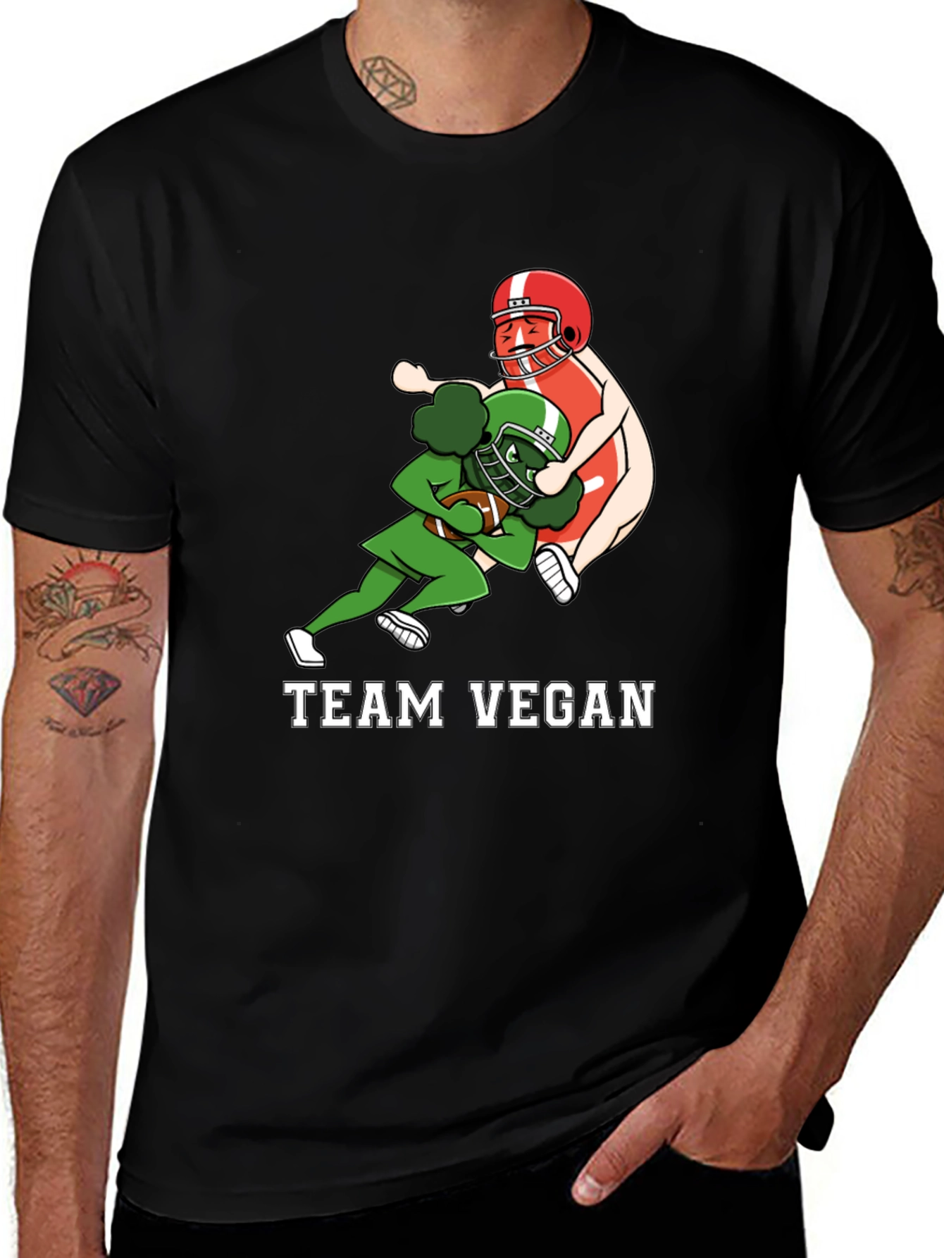 Variant 6 of Team Vegan Football T-Shirt - Funny Vegan Gift