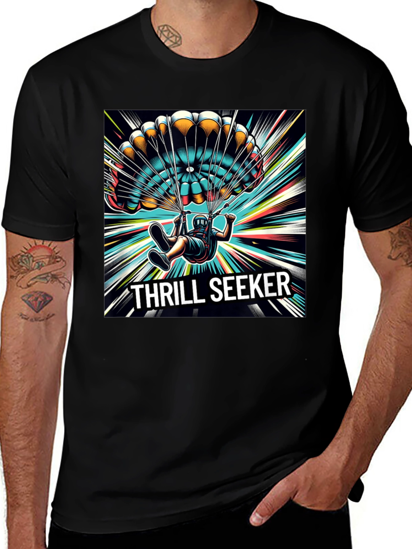Variant 6 of Thrill Seeker Graphic T-Shirt - Skydiving Adventure