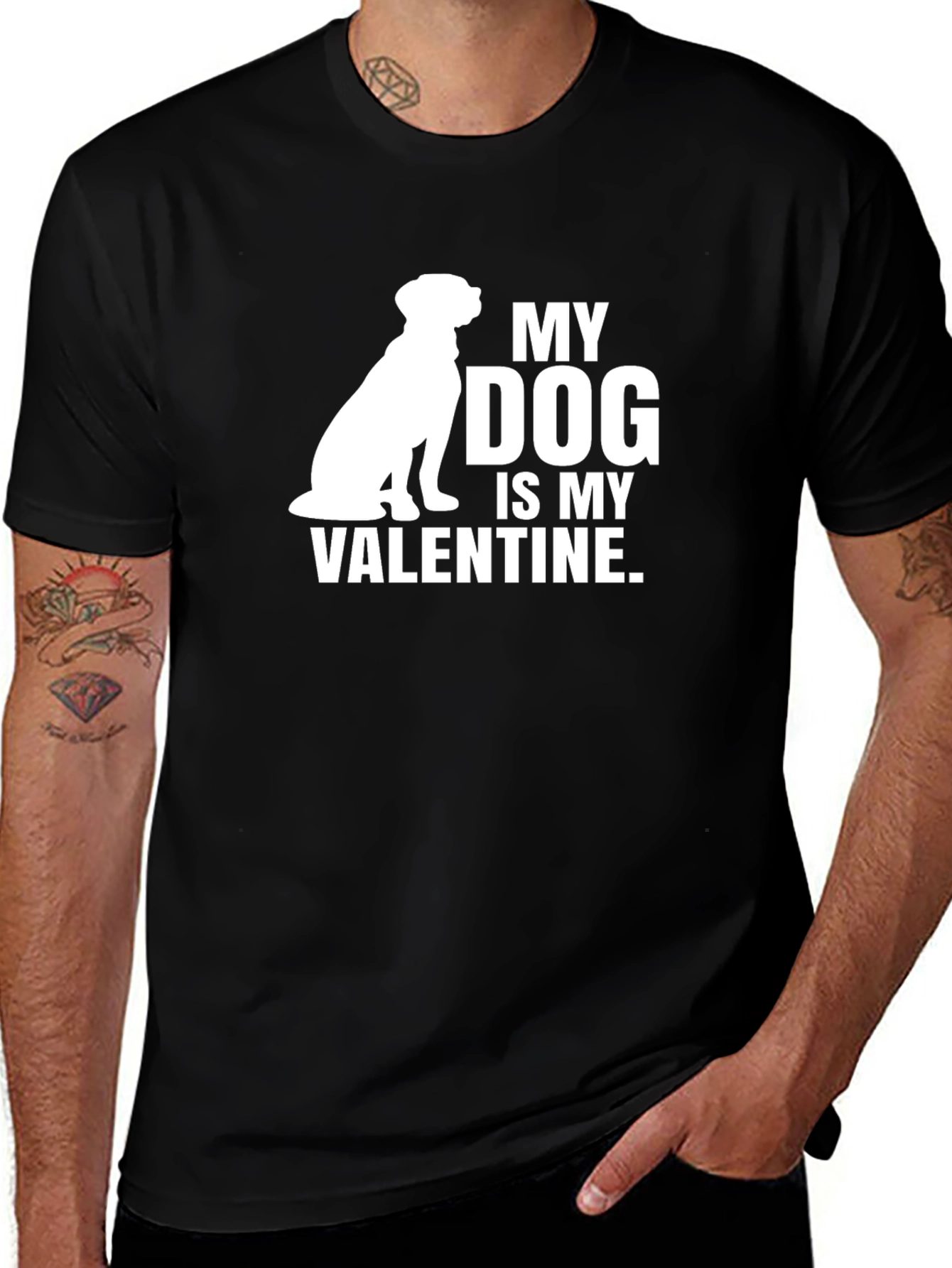 Variant 7 of My Dog Is My Valentine T-Shirt - Black
