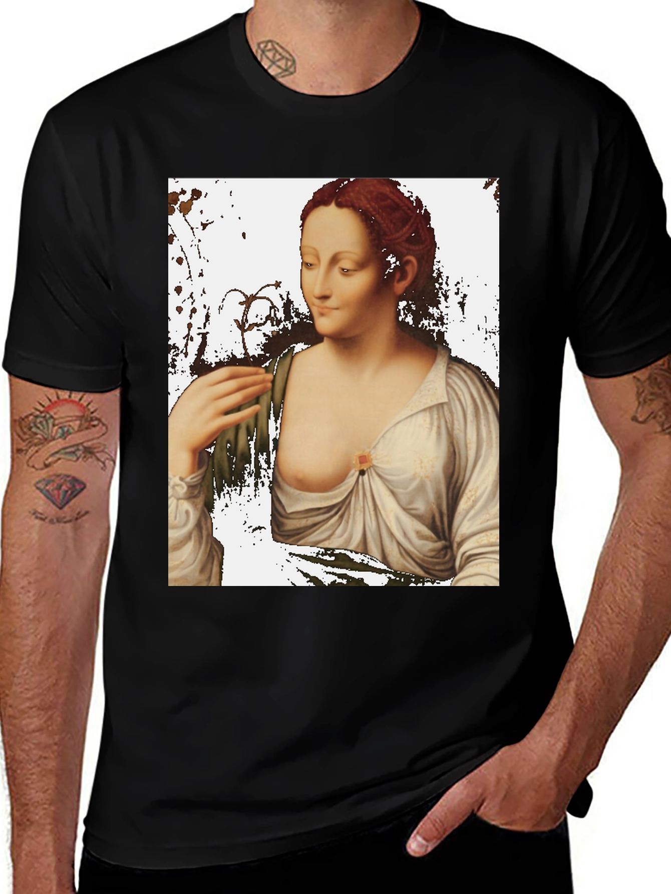 Variant 30 of Classic Art Tee: Woman with Lily Portrait