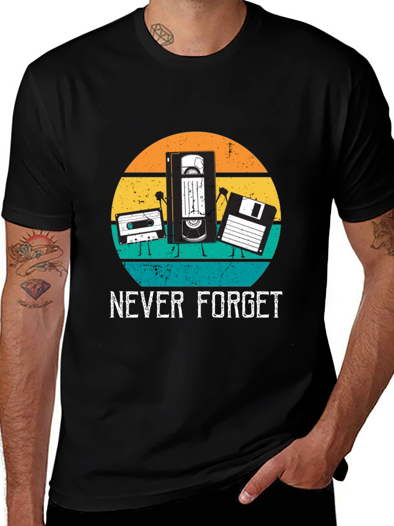 Variant 22 of Retro "Never Forget" Media T-Shirt