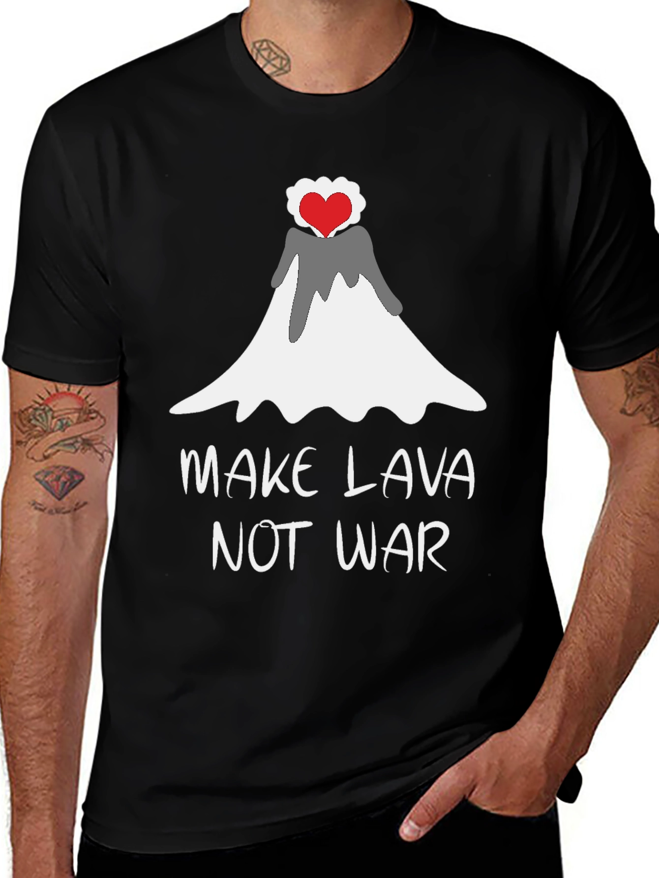 Variant 17 of Make Lava Not War T-Shirt - Valentine's Volcano Tee