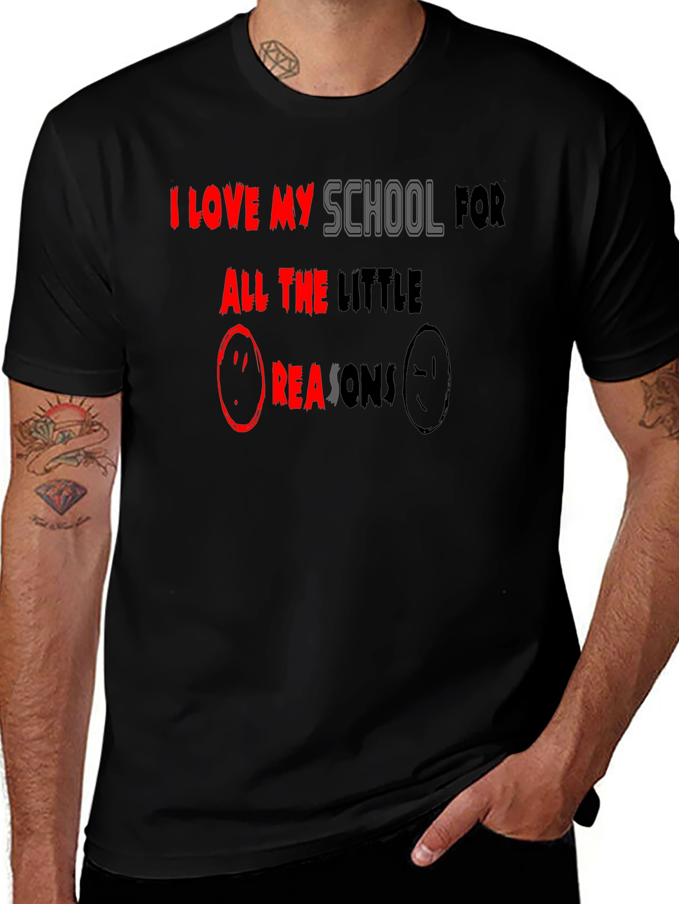 Variant 9 of I Love My School T-Shirt - Black Graphic Tee