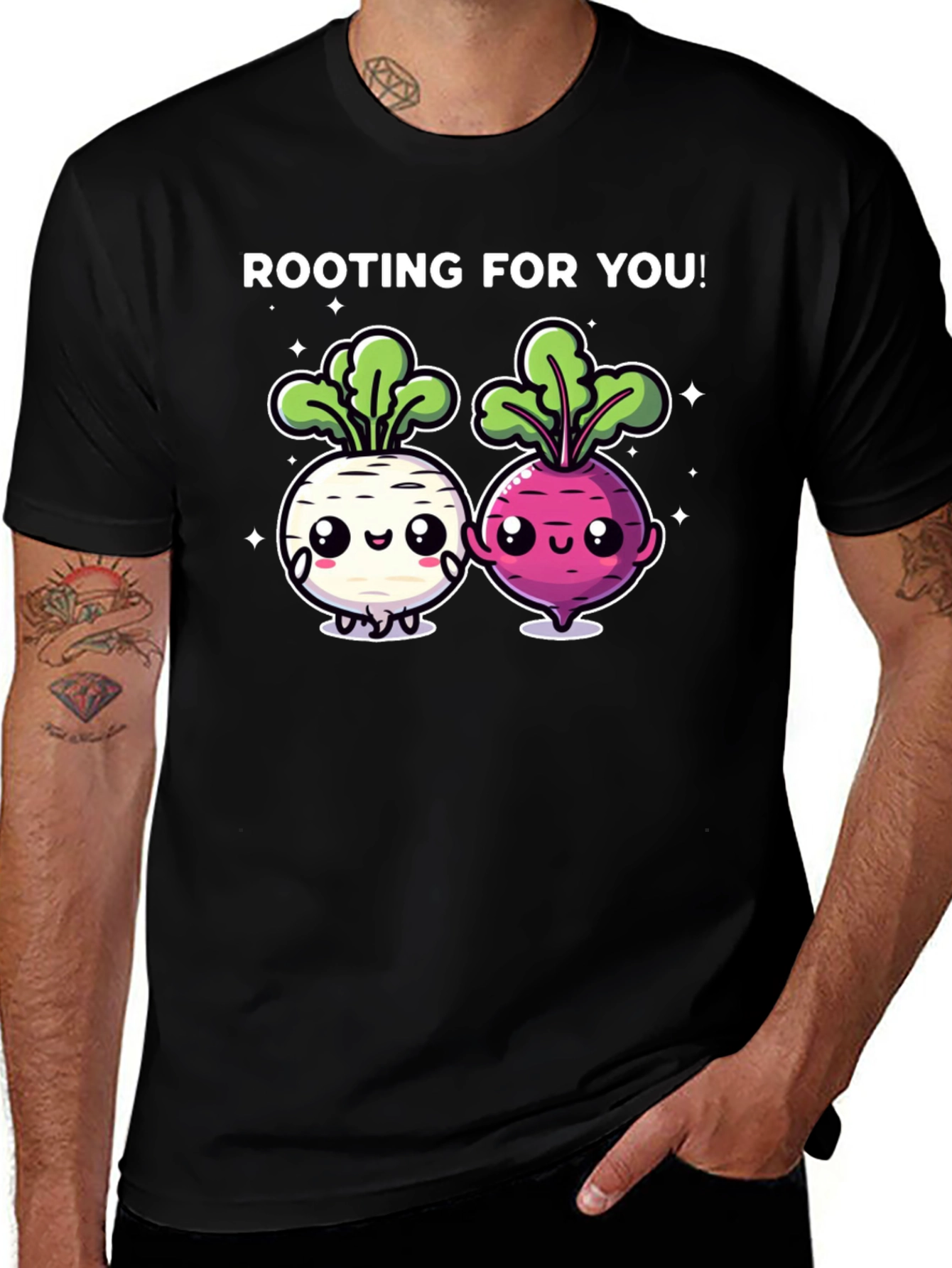 Variant 2 of Rooting for You T-Shirt Cute Vegetables Graphic Tee