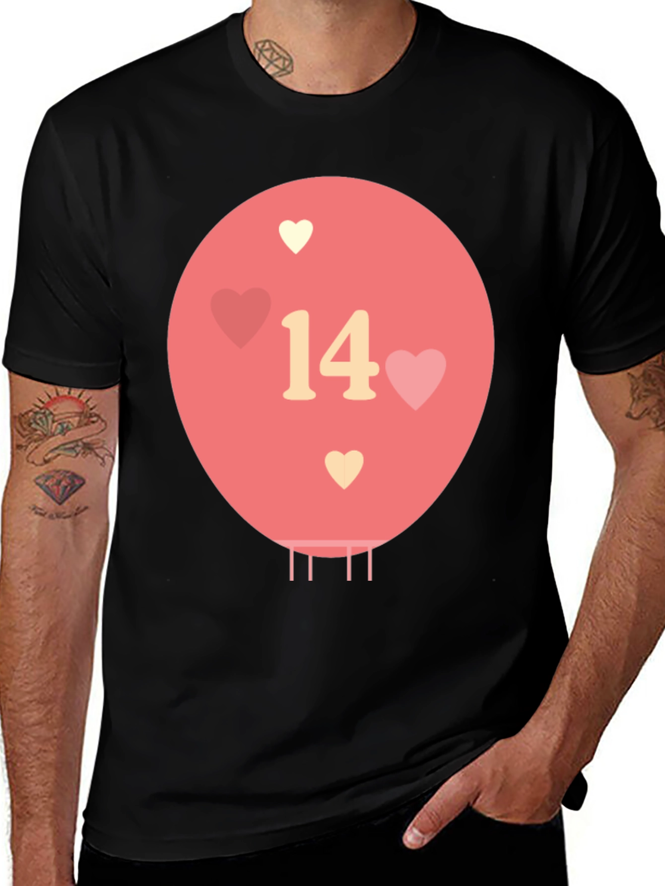 Variant 27 of Valentine's Day '14' Heart Balloon Graphic Tee