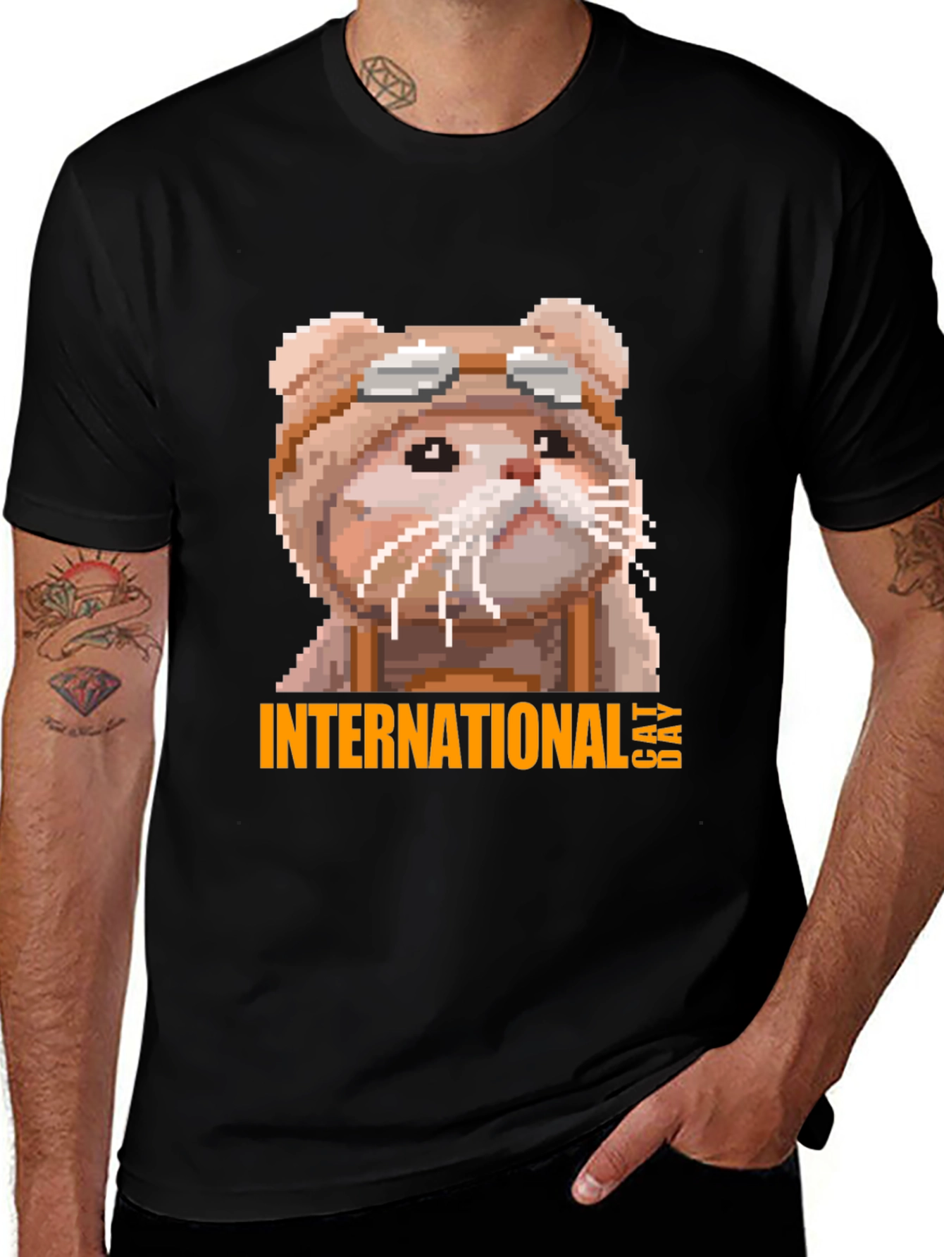 Variant 26 of International Cat Day Pixel Art T-Shirt