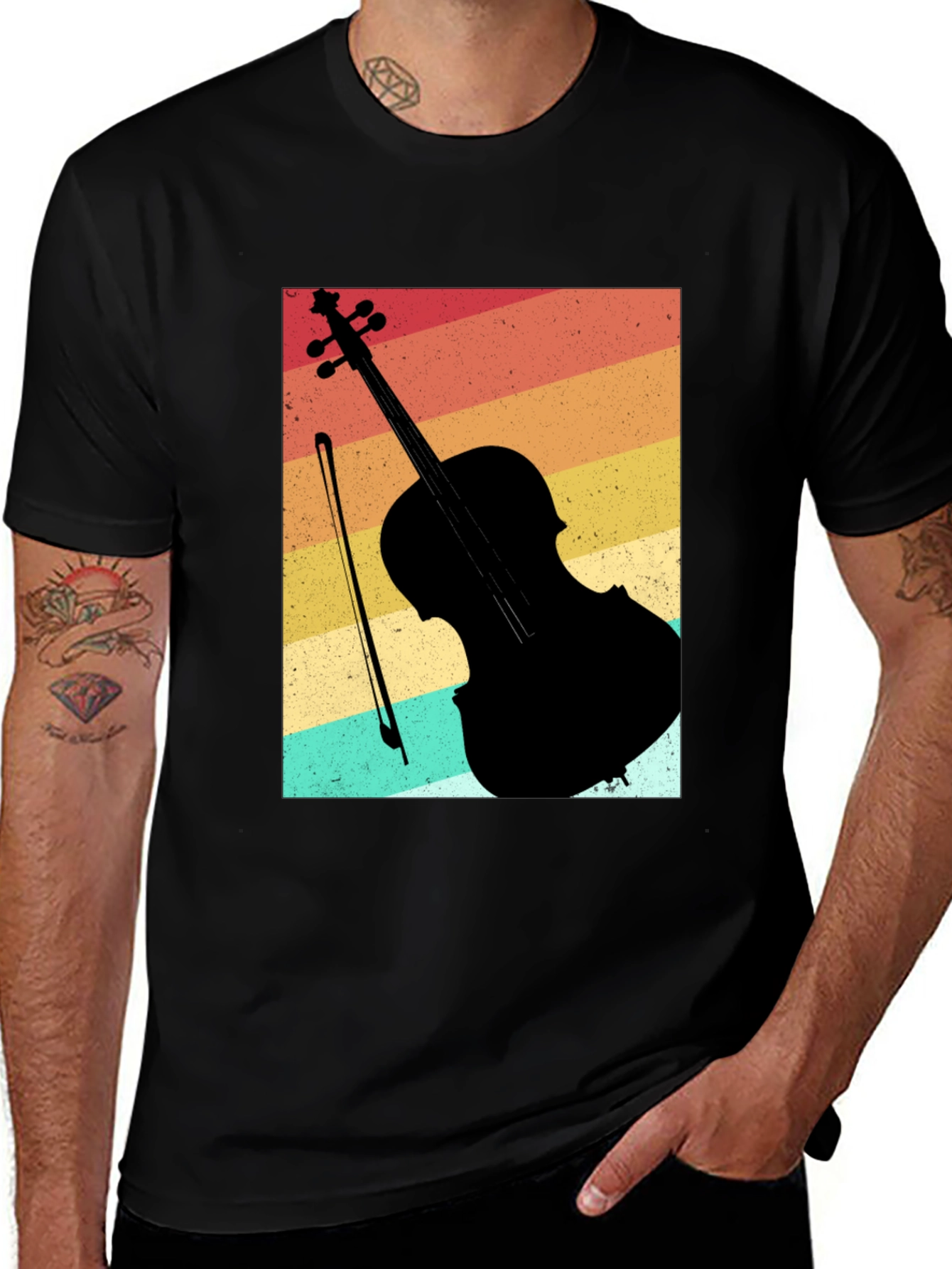 Vintage Violin Graphic Tee - Music Lover T-Shirt