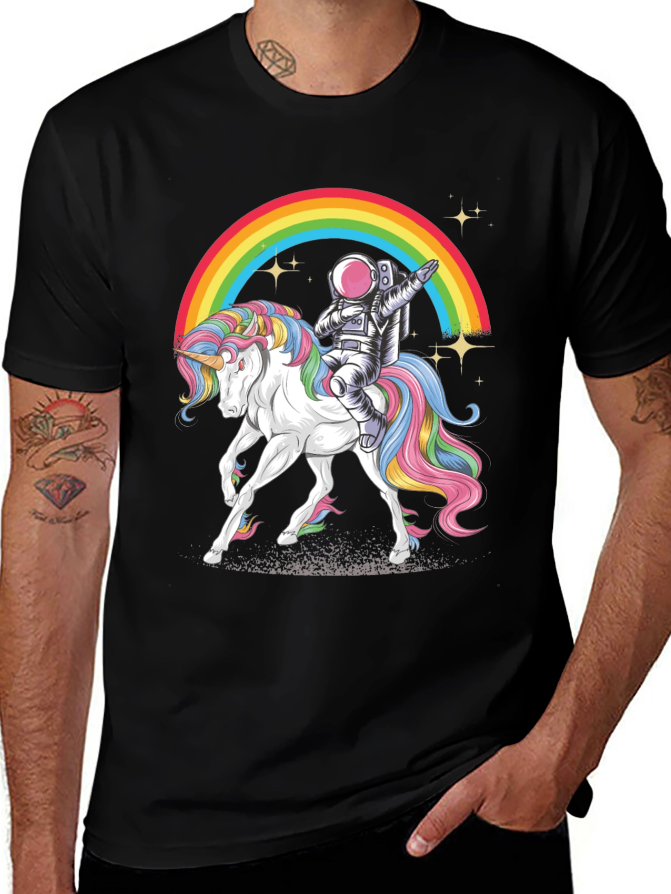 Variant 11 of Astronaut Unicorn Rainbow Graphic Tee