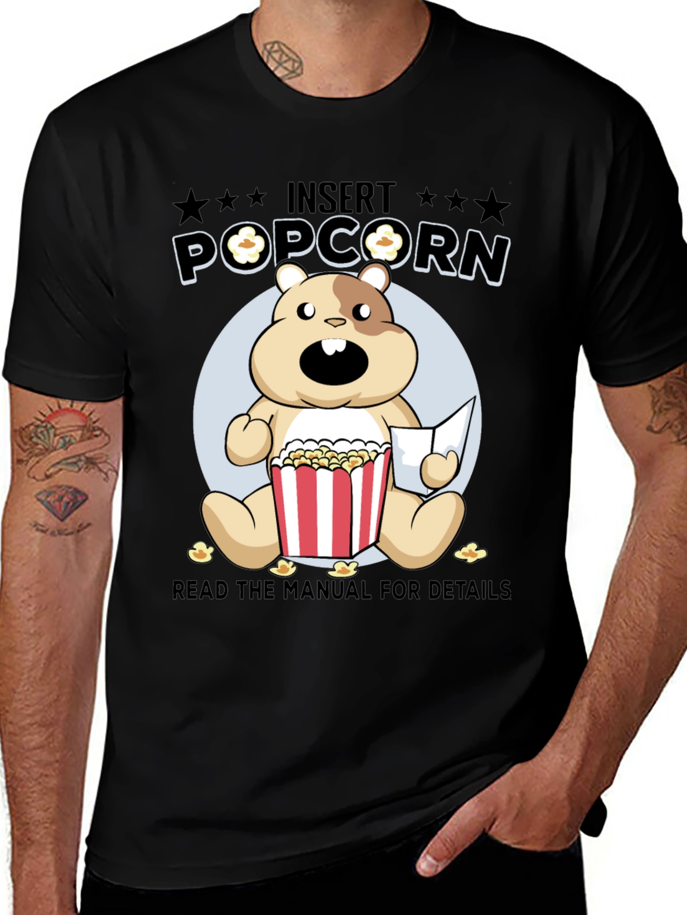Variant 28 of Insert Popcorn, Read The Manual T-Shirt