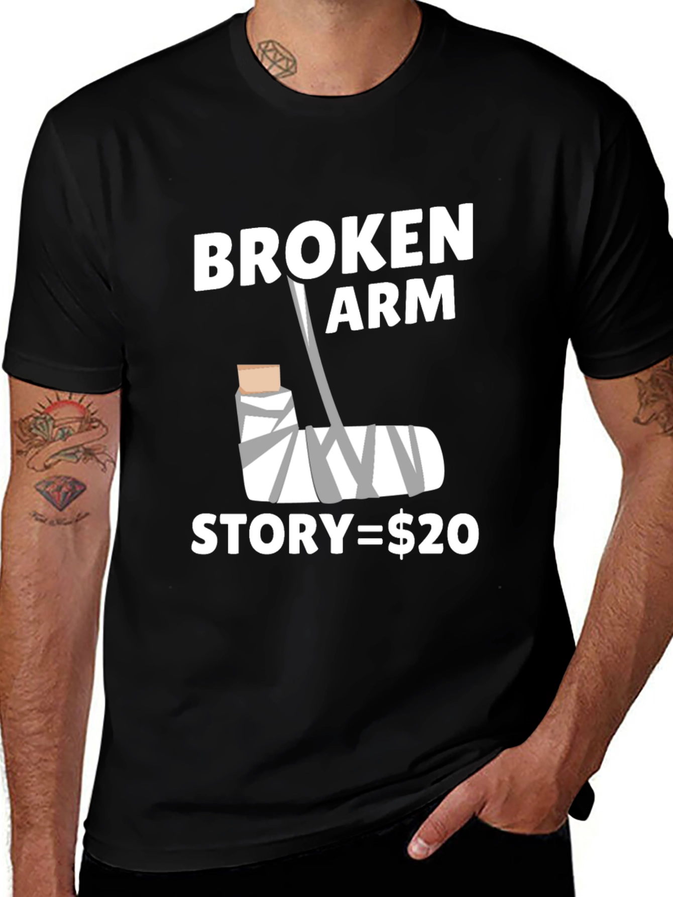 Variant 14 of Broken Arm Story Funny Graphic Tee