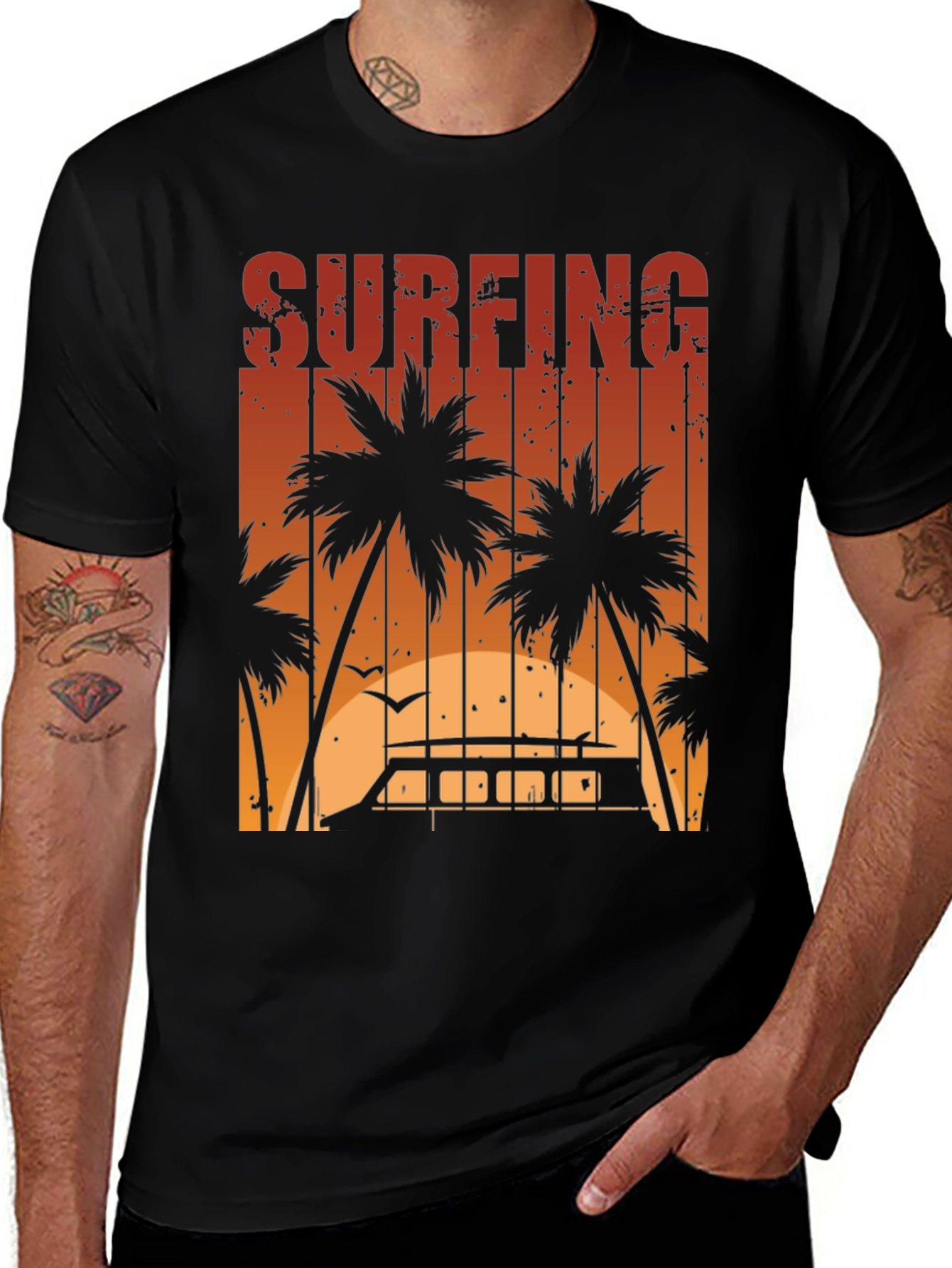 Variant 22 of Surfing Sunset Graphic Tee