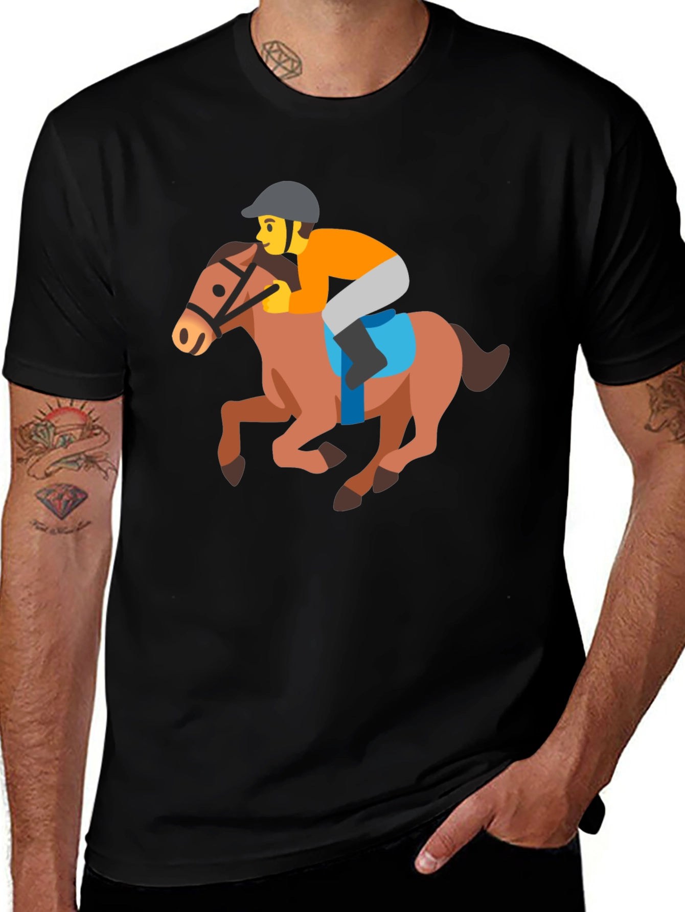 Variant 19 of Horse Racing Emoji Tee - Fun Novelty T-Shirt