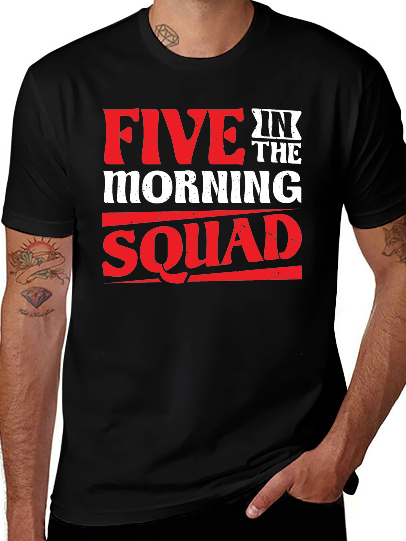 Variant 7 of Five in the Morning Squad Black T-Shirt