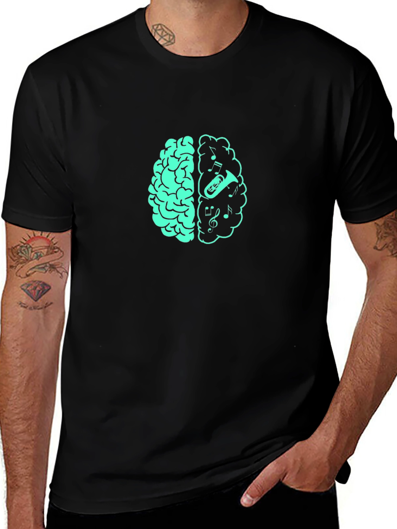 Variant 11 of Brain Music T-Shirt - Left & Right Brain Fun!