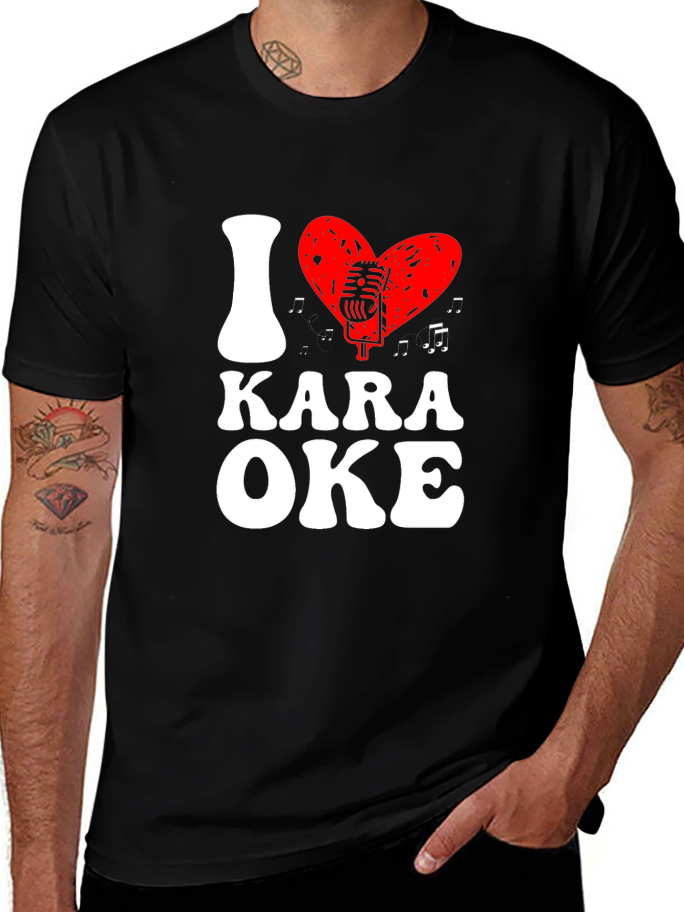 Variant 23 of I Heart Karaoke Black T-Shirt