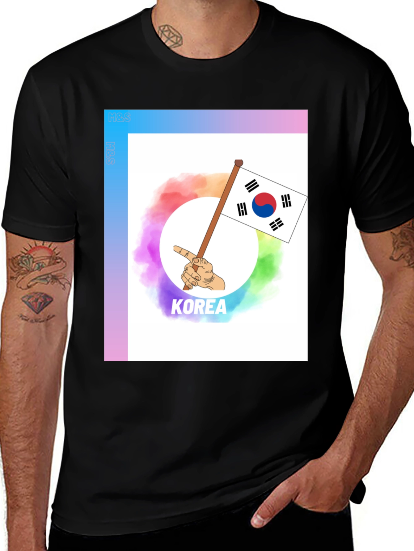 Korea Flag Graphic Tee - Unisex Crew Neck