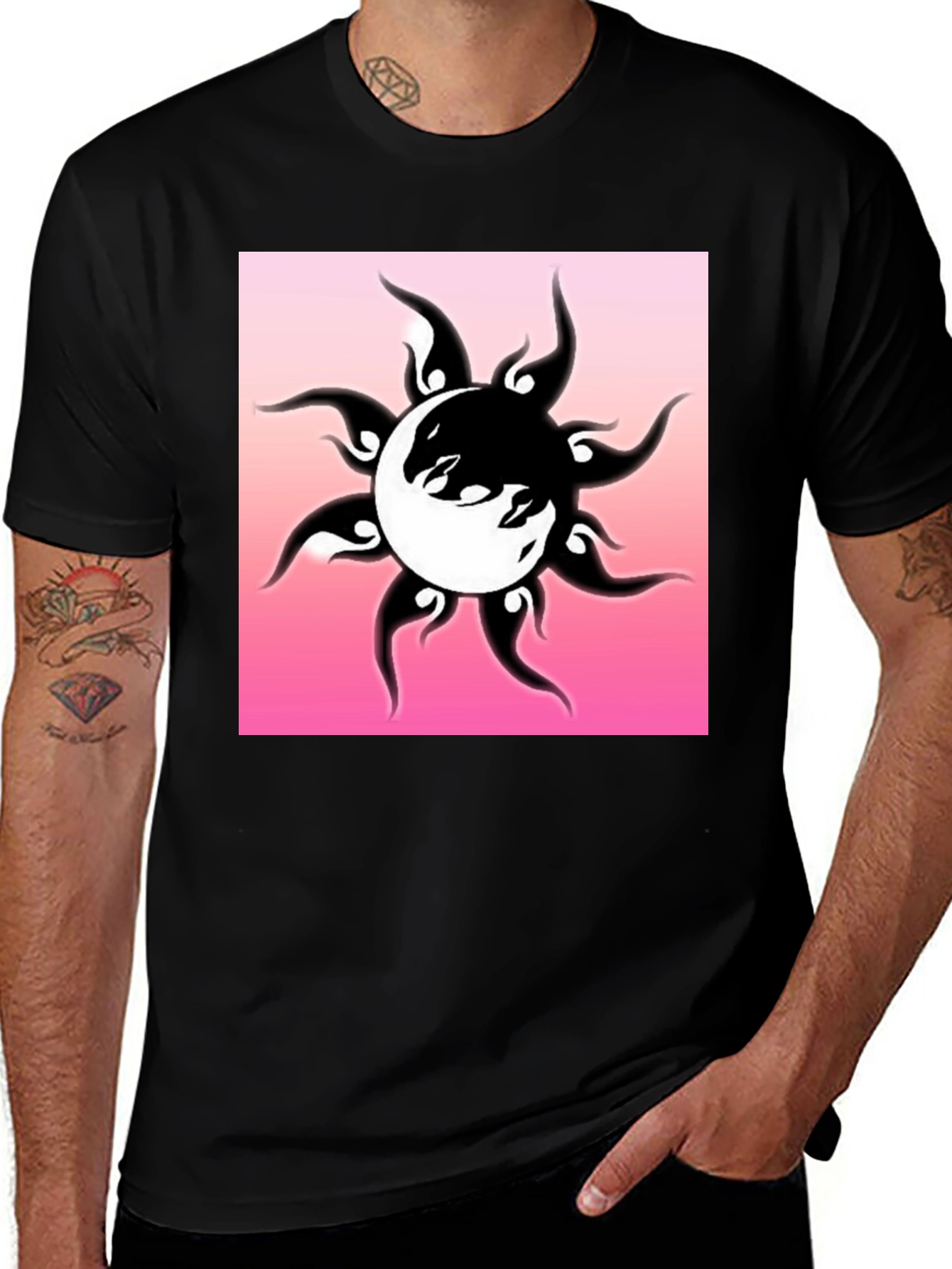 Variant 16 of Yin Yang Sun Graphic T-Shirt - Stylish Casual Wear