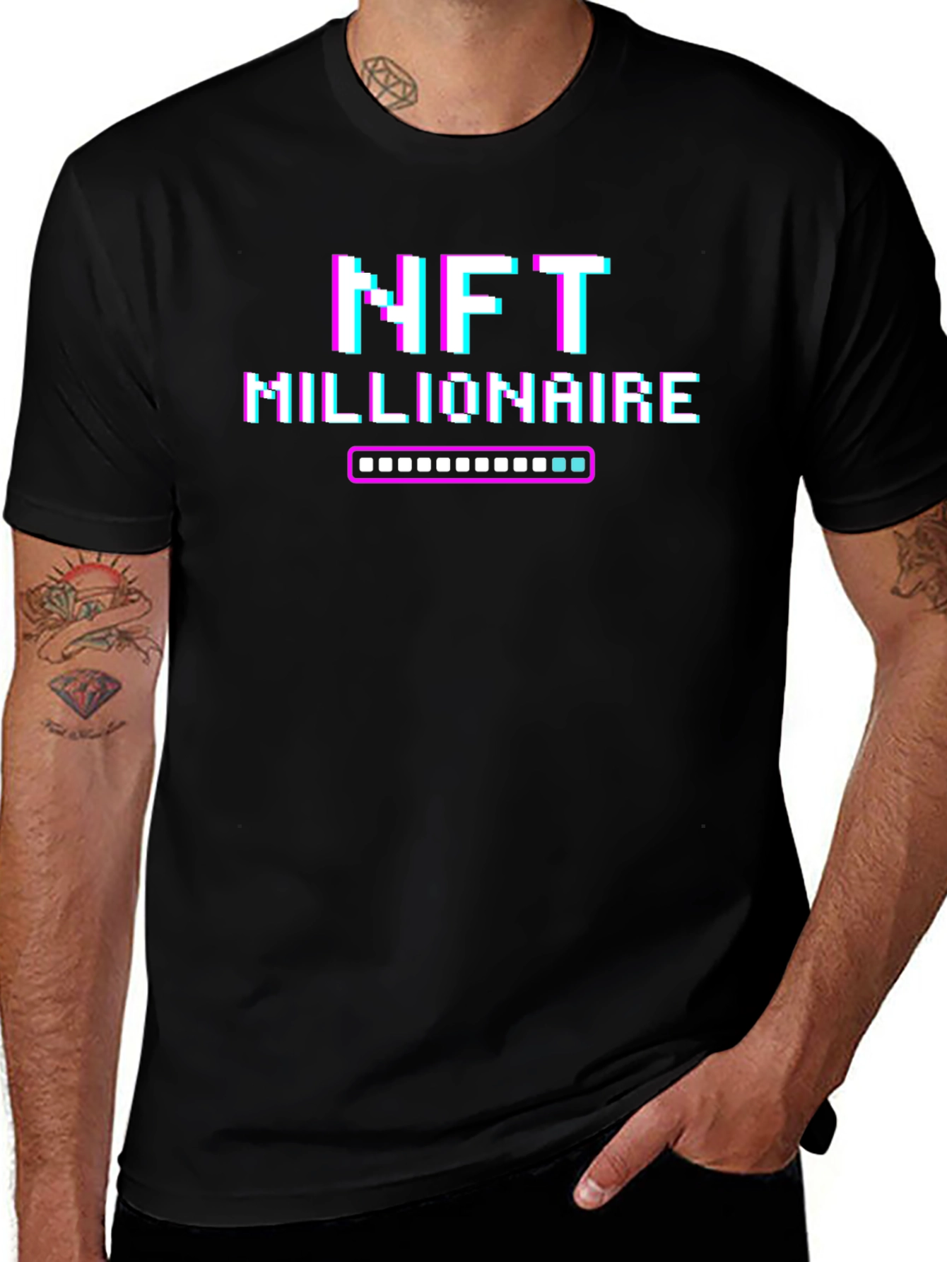 Variant 17 of NFT Millionaire Pixel Art Graphic T-Shirt