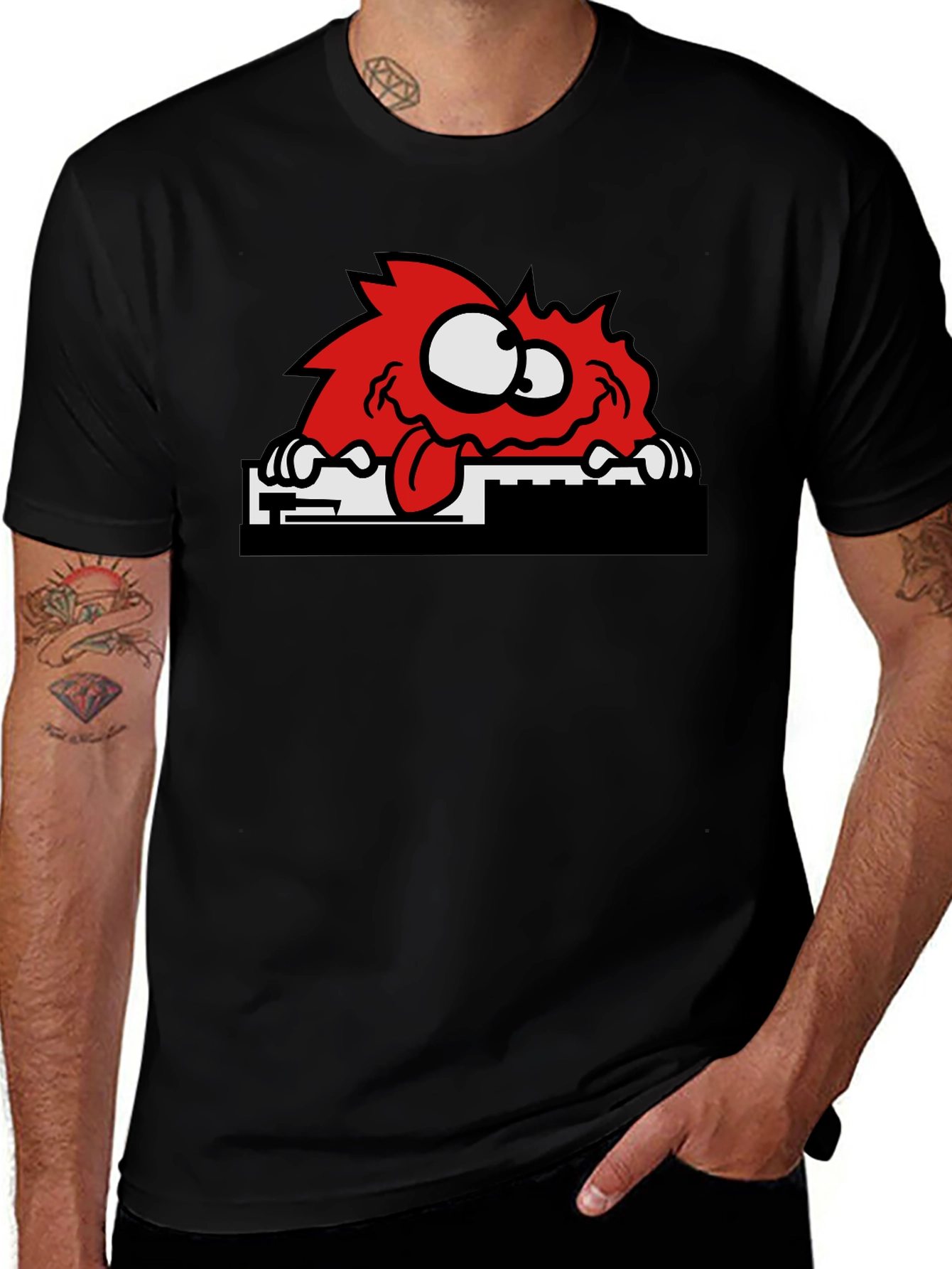 Variant 12 of Funny Red Monster Graphic T-Shirt - Unisex Cotton Tee