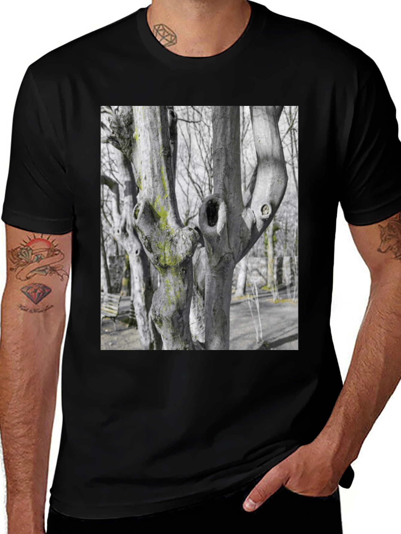 Variant 23 of Arboreal Black T-Shirt Nature Graphic Tee