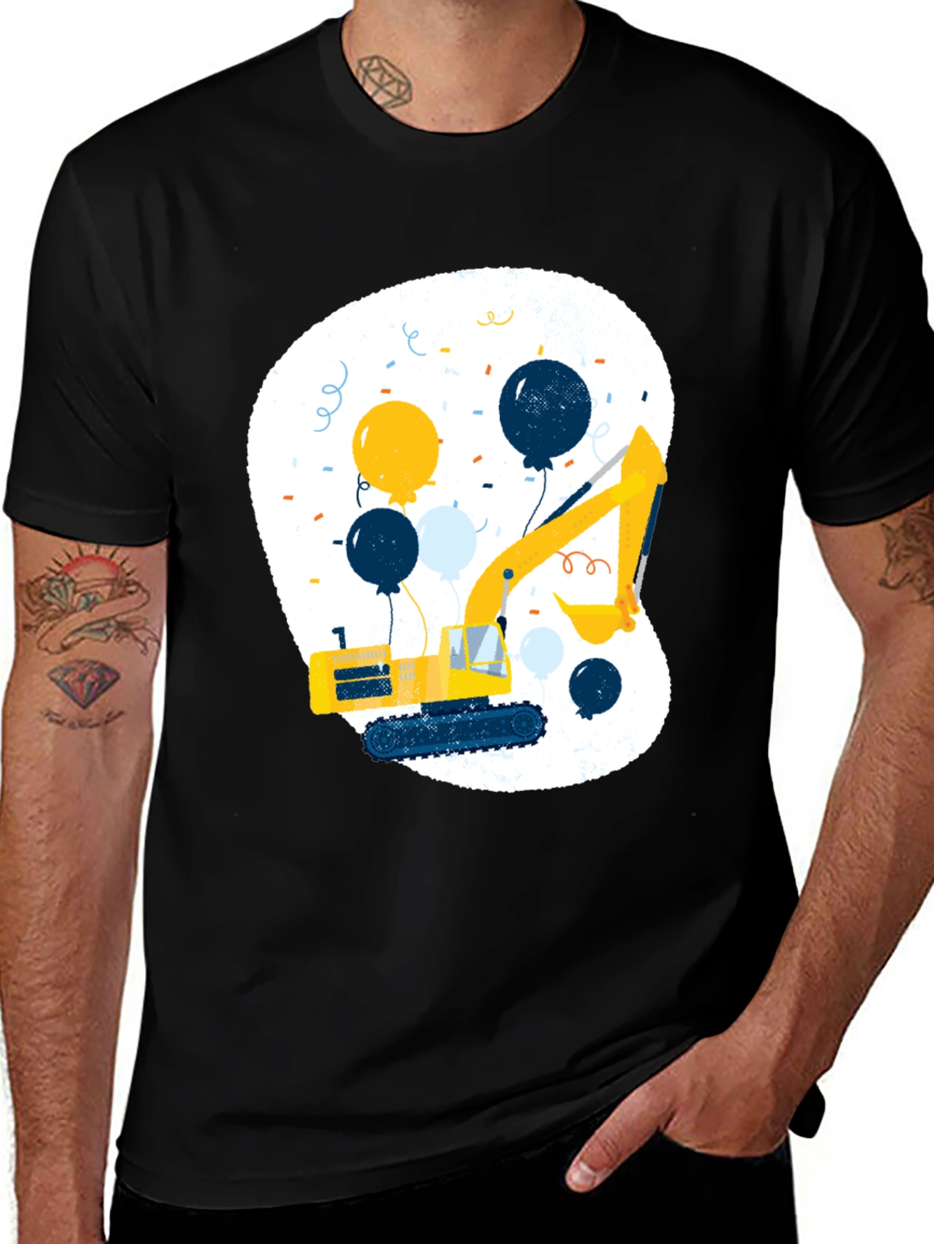 Variant 24 of Excavator & Balloons Graphic Tee