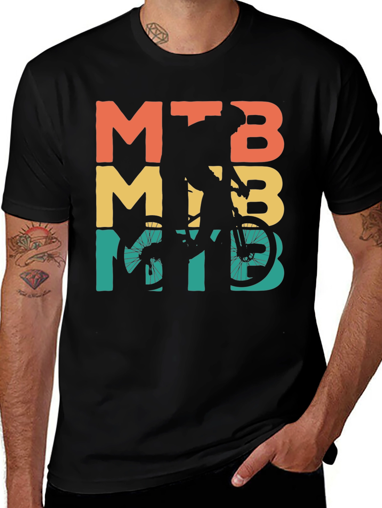 Variant 17 of MTB Mountain Biking T-Shirt - Retro Style