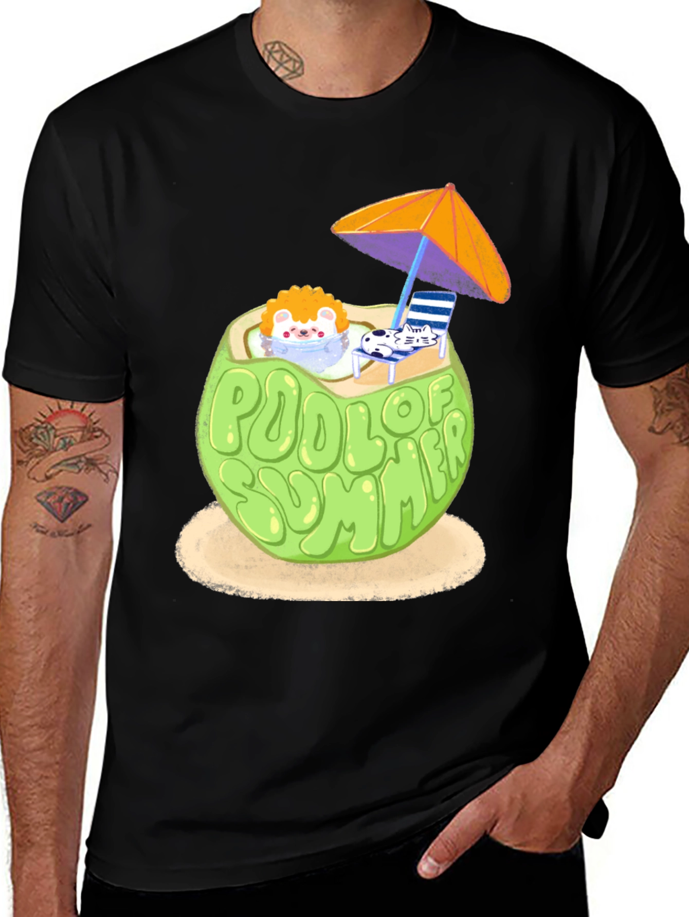 Pool of Summer T-Shirt - Fun Hedgehog Design