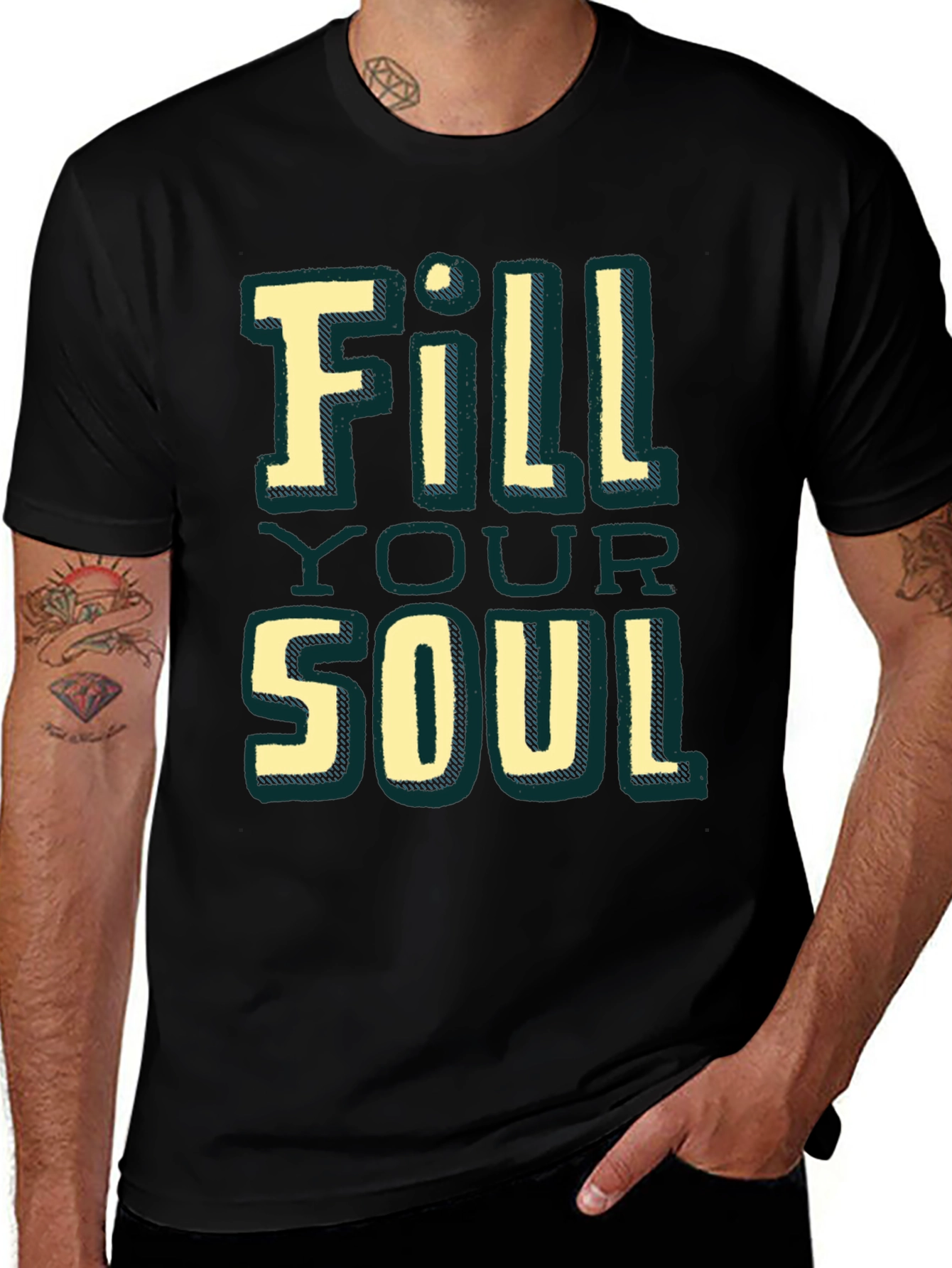 Variant 9 of Fill Your Soul Graphic T-Shirt - Black