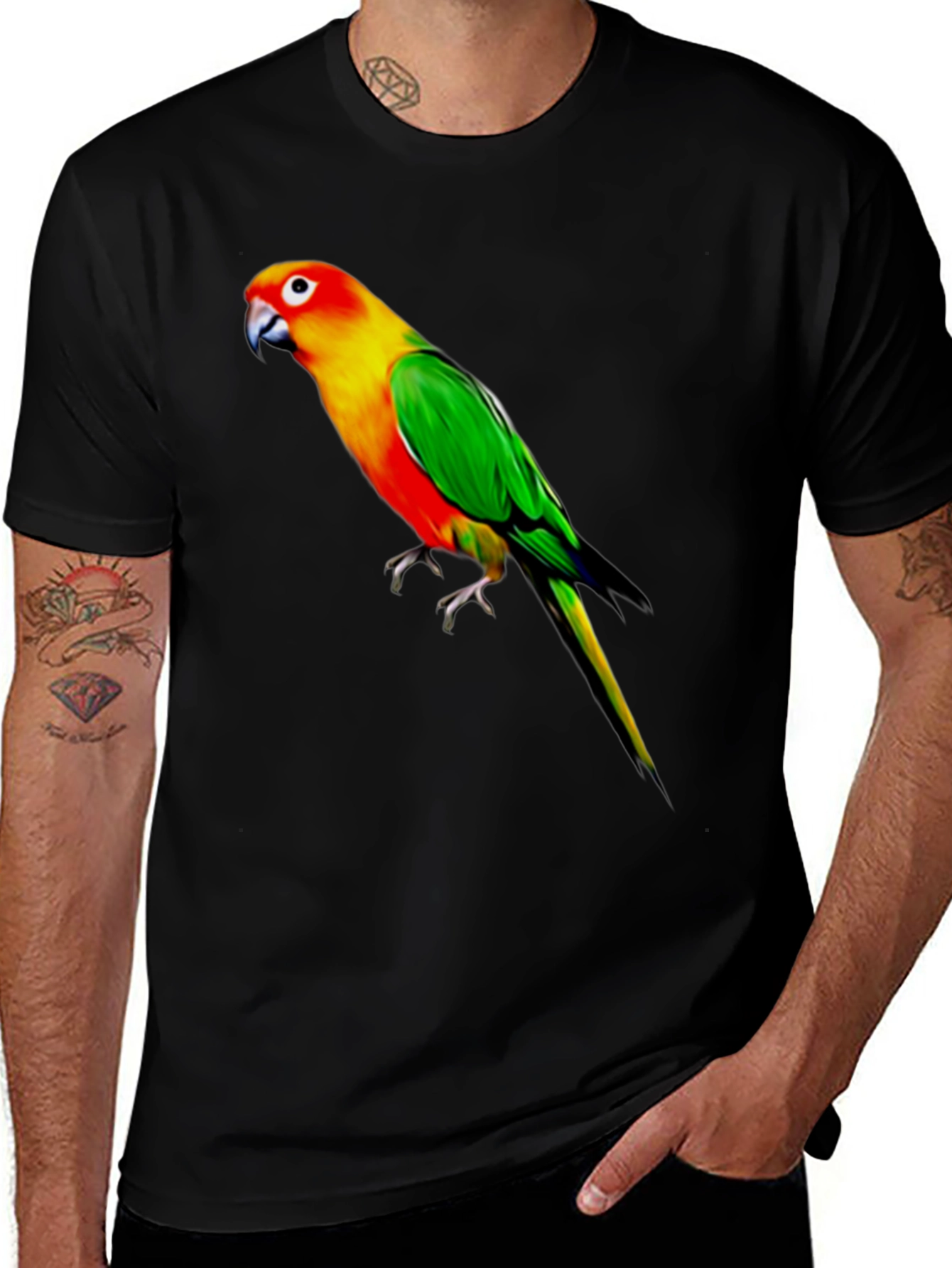 Variant 14 of Parrot Graphic Black T-Shirt